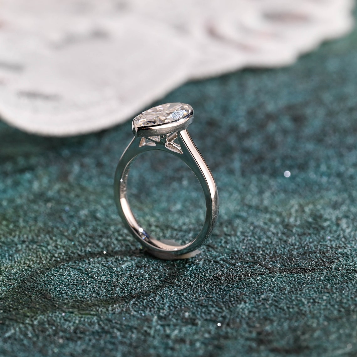 1.0-3.0 CT Oval Cut F/VS1 CVD Diamond Cluster Engagement Ring - Camila Brown