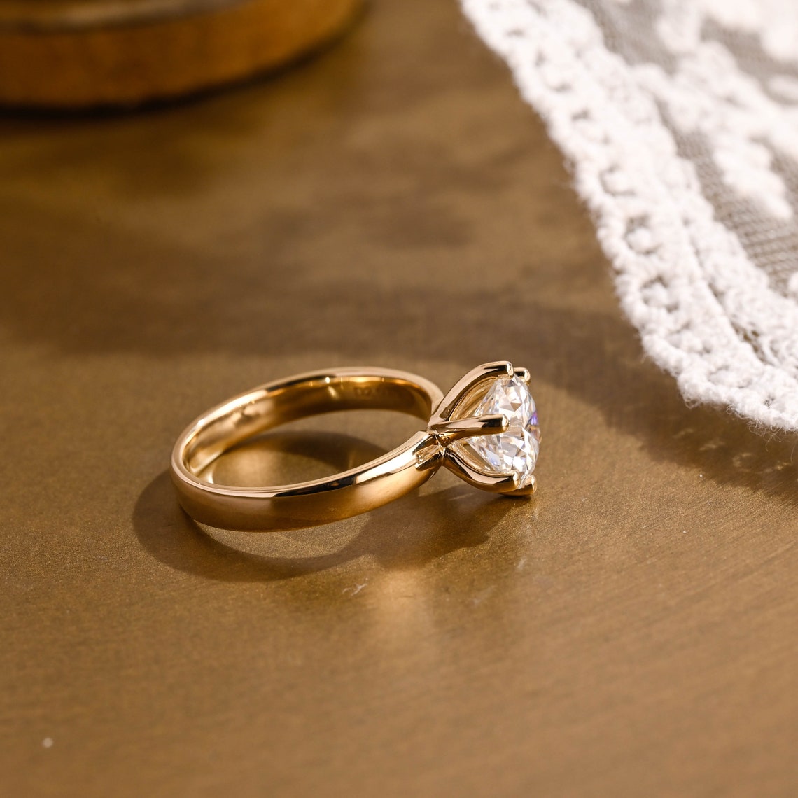 1.0 - 3.0 CT Round F/VS1 CVD Diamond Solitaire Engagement Ring - Camila Brown