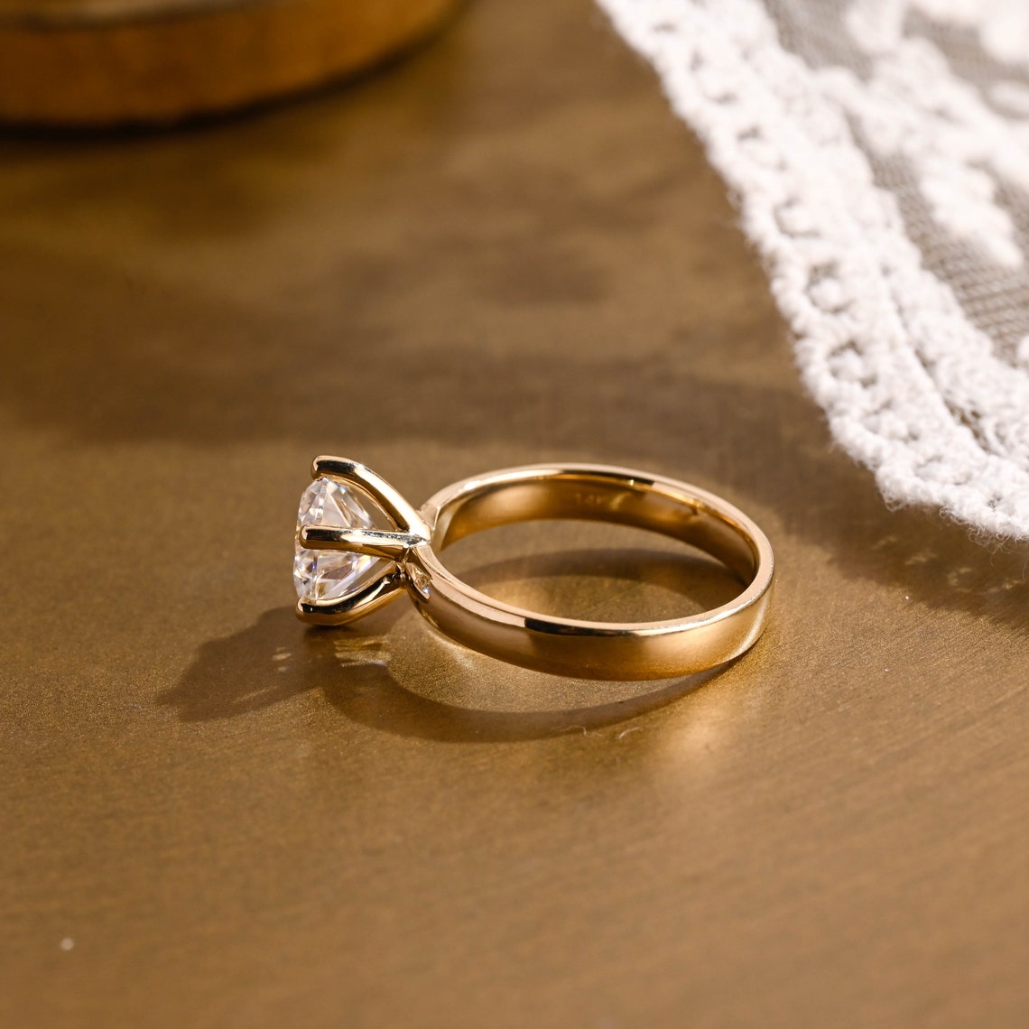 1.0 - 3.0 CT Round F/VS1 CVD Diamond Solitaire Engagement Ring - Camila Brown