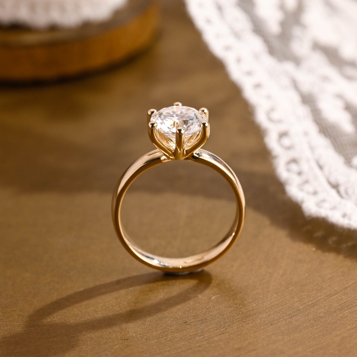 1.0 - 3.0 CT Round F/VS1 CVD Diamond Solitaire Engagement Ring - Camila Brown