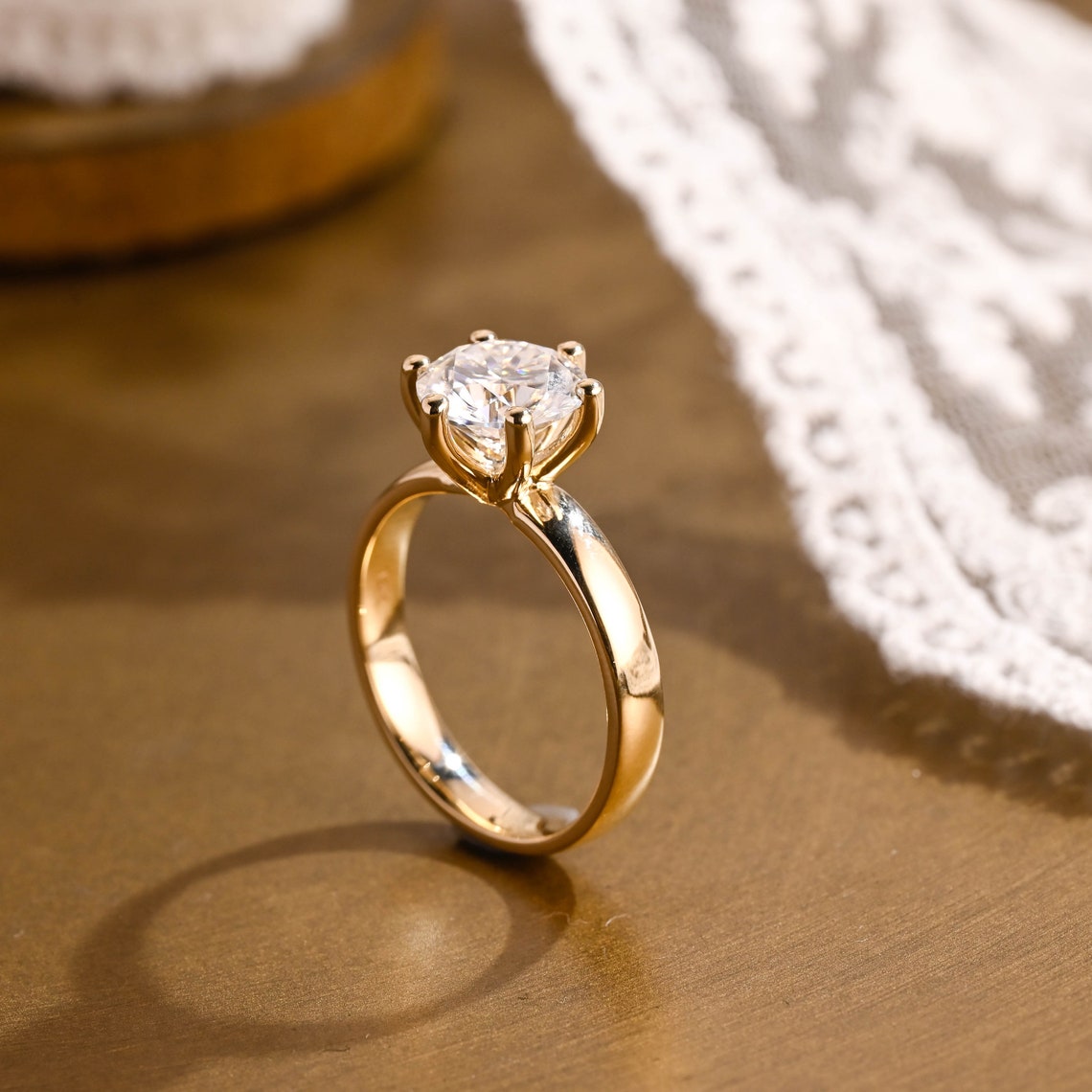 1.0 - 3.0 CT Round F/VS1 CVD Diamond Solitaire Engagement Ring - Camila Brown