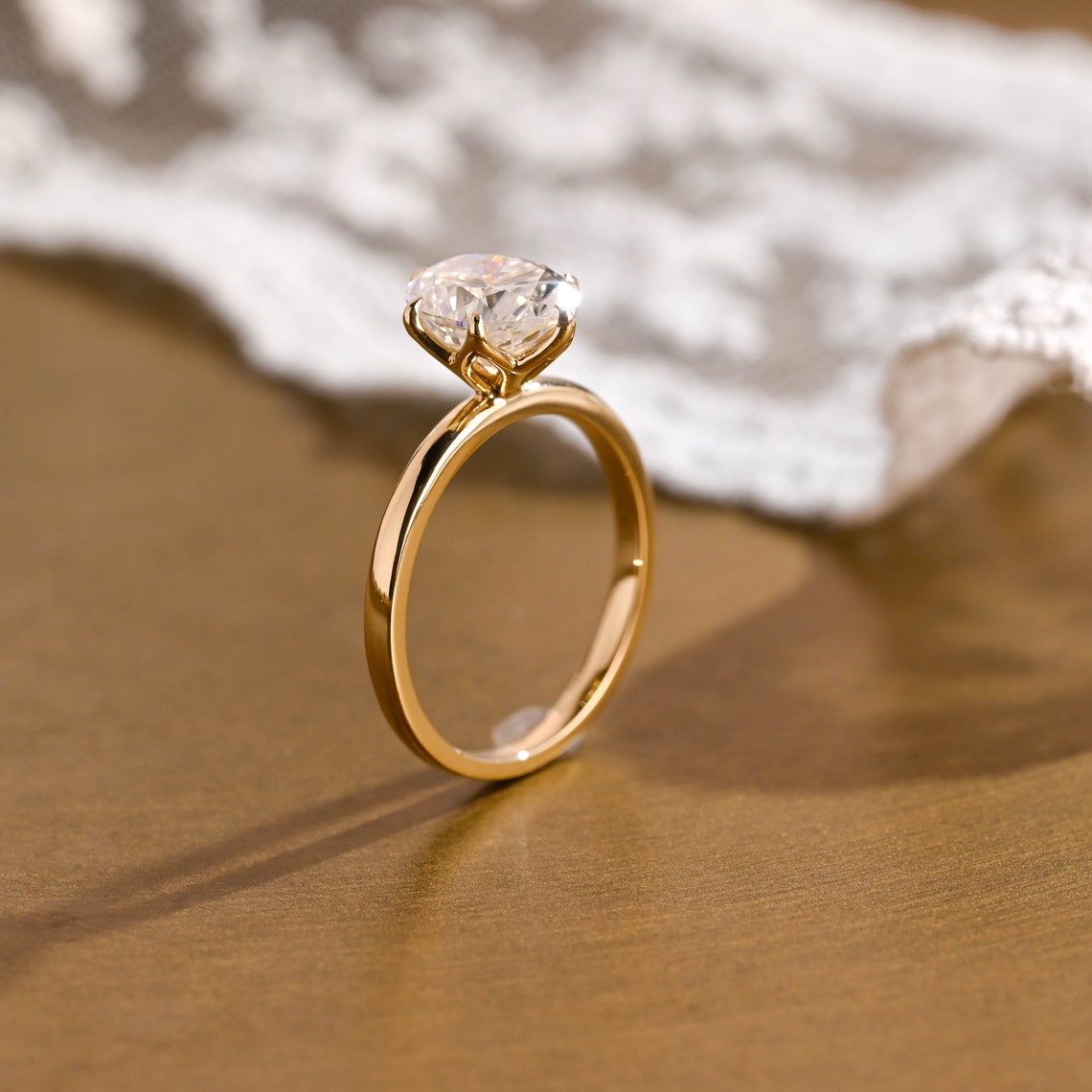 1.0 - 3.0 CT Oval F/VS1 CVD Diamond Solitaire Engagement Ring - Camila Brown