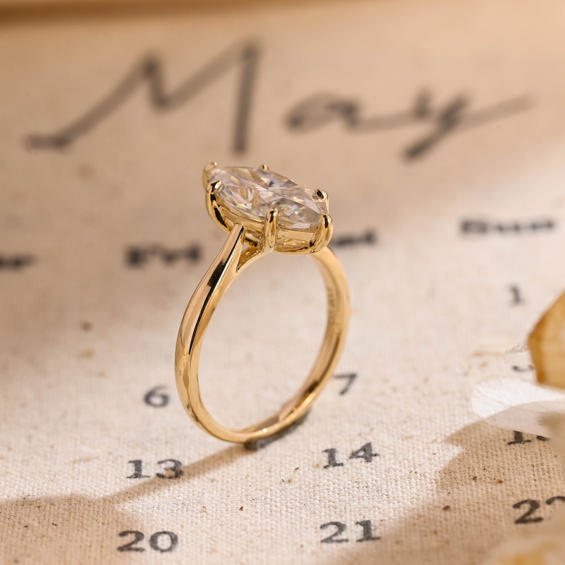 1.0 - 3.0 CT Marquise F/VS1 CVD Diamond Solitaire Engagement Ring - Camila Brown