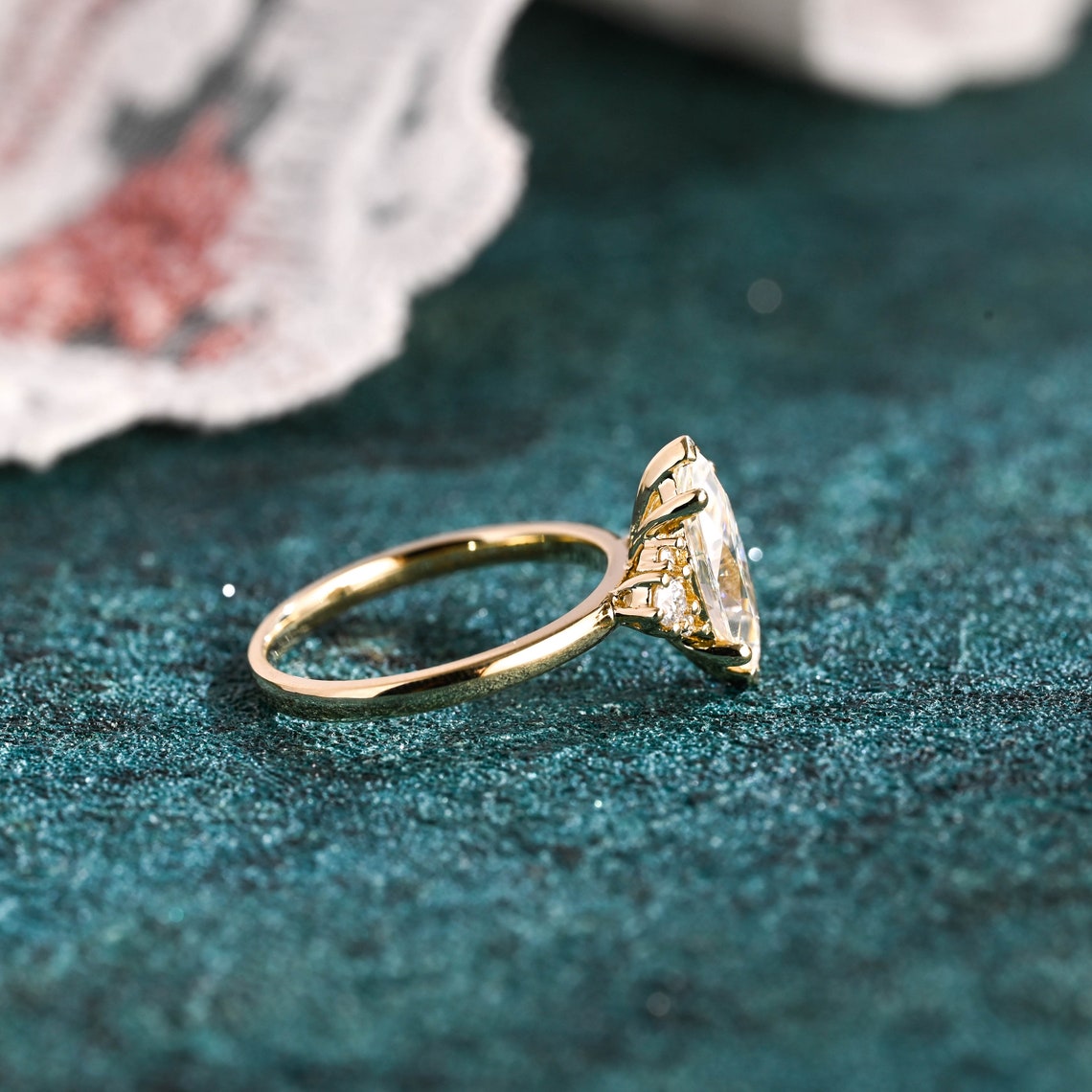 1.0-3.0 CT Marquise F/VS1 CVD Diamond Cluster Engagement Ring - Camila Brown