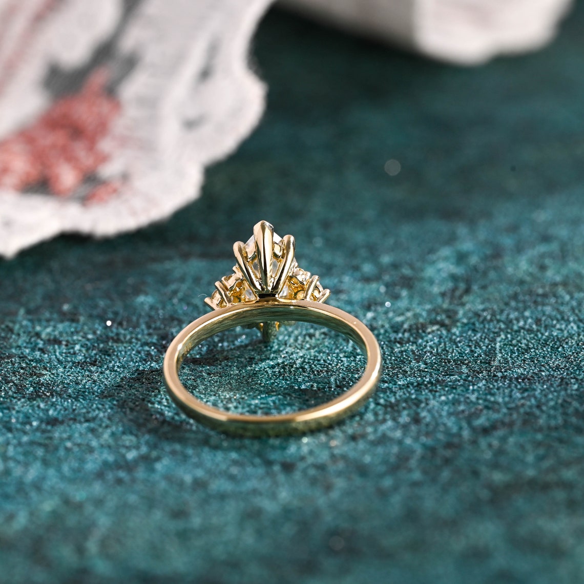 1.0-3.0 CT Marquise F/VS1 CVD Diamond Cluster Engagement Ring - Camila Brown