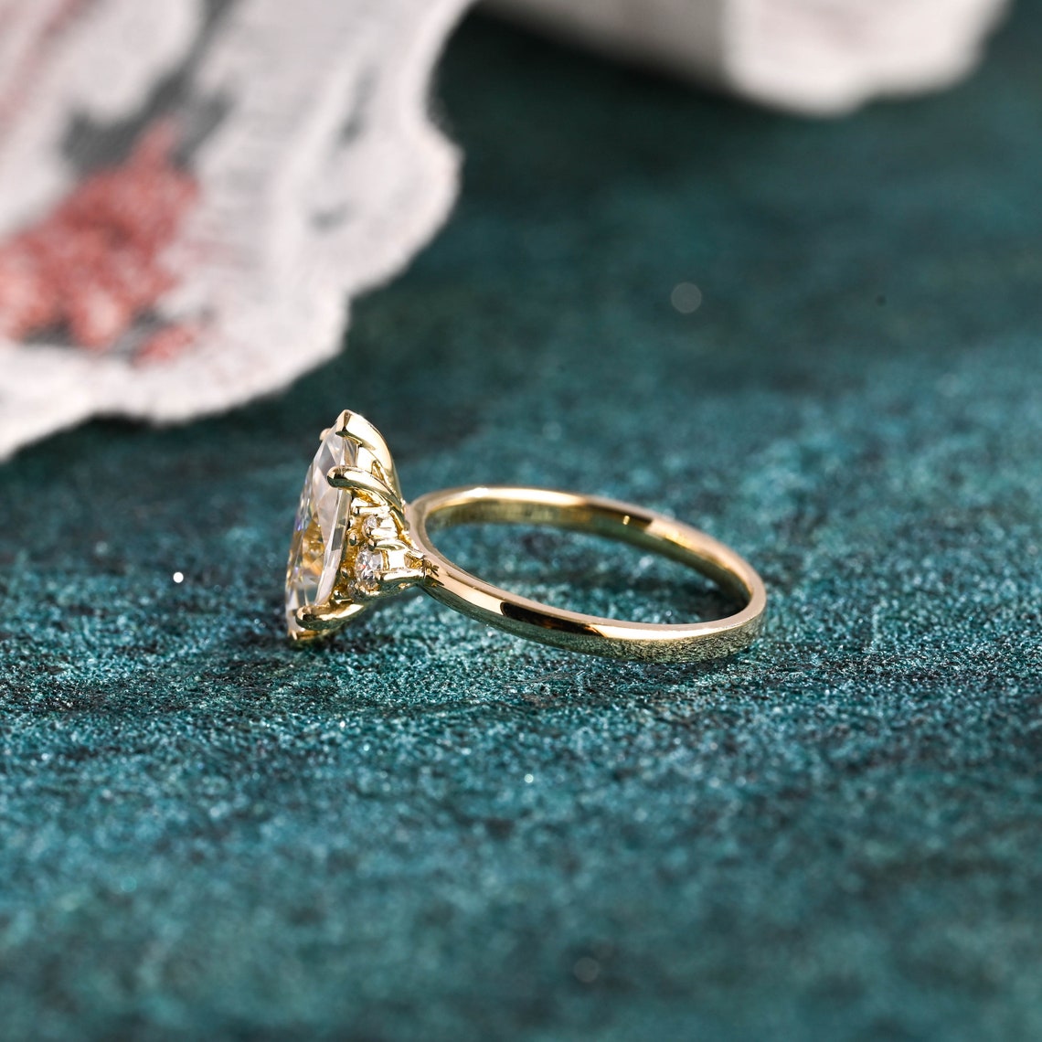 1.0-3.0 CT Marquise F/VS1 CVD Diamond Cluster Engagement Ring - Camila Brown