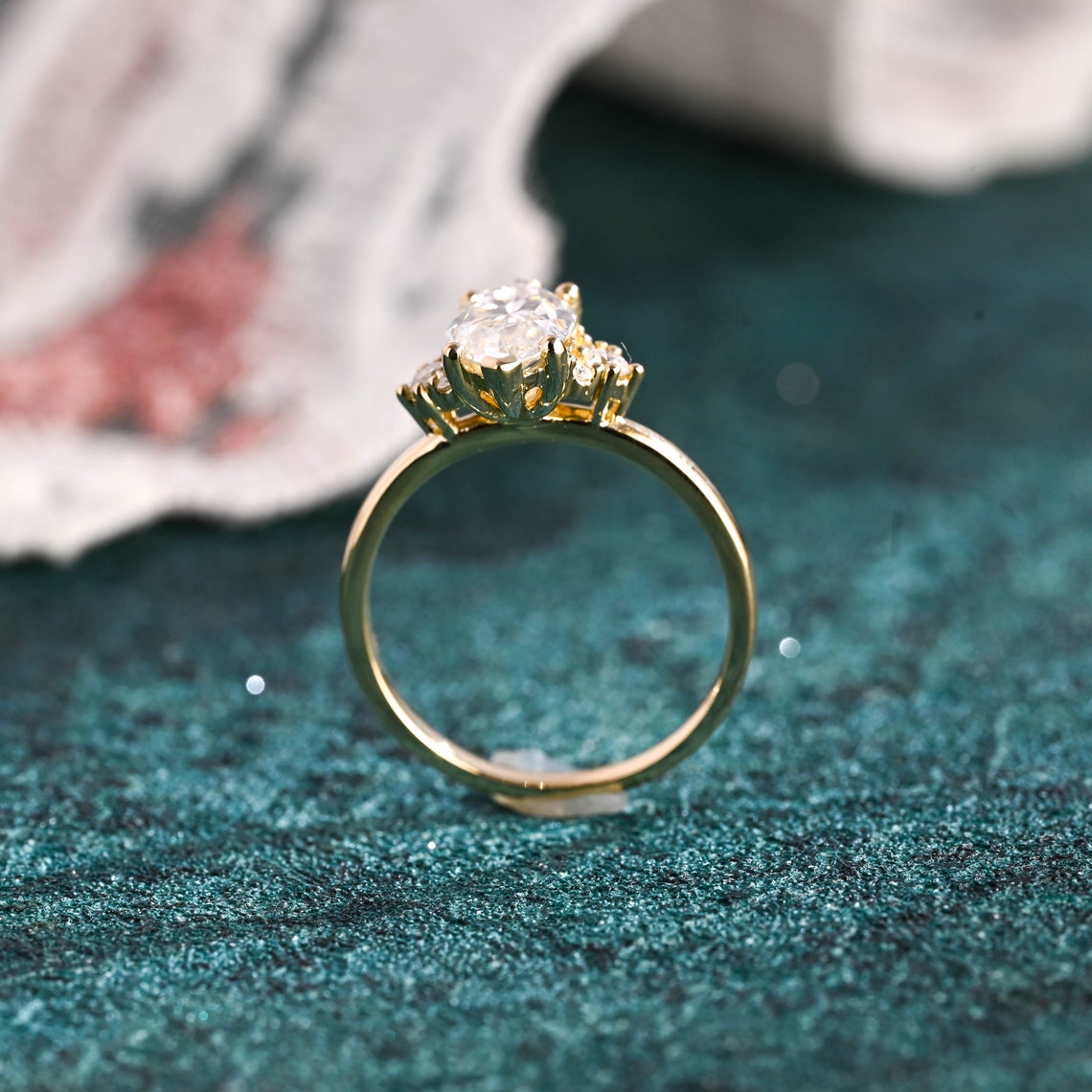 1.0-3.0 CT Marquise F/VS1 CVD Diamond Cluster Engagement Ring - Camila Brown