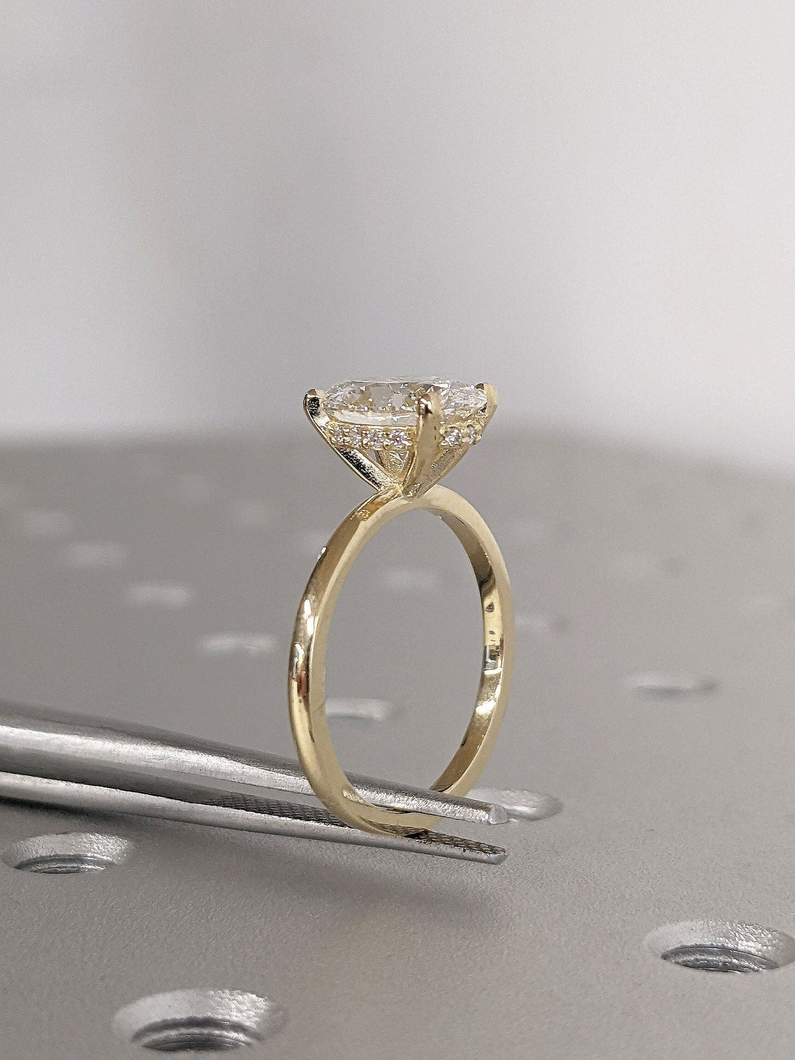 1.50 CT Oval F/VS1 CVD Diamond Solitaire Engagement Ring - Camila Brown