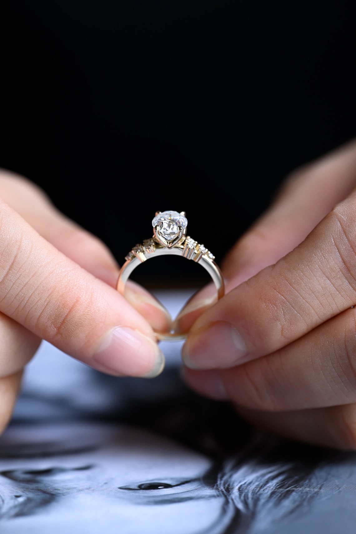 1.0-3.0 CT Oval Cut F/VS1 CVD Diamond Cluster Engagement Ring - Camila Brown