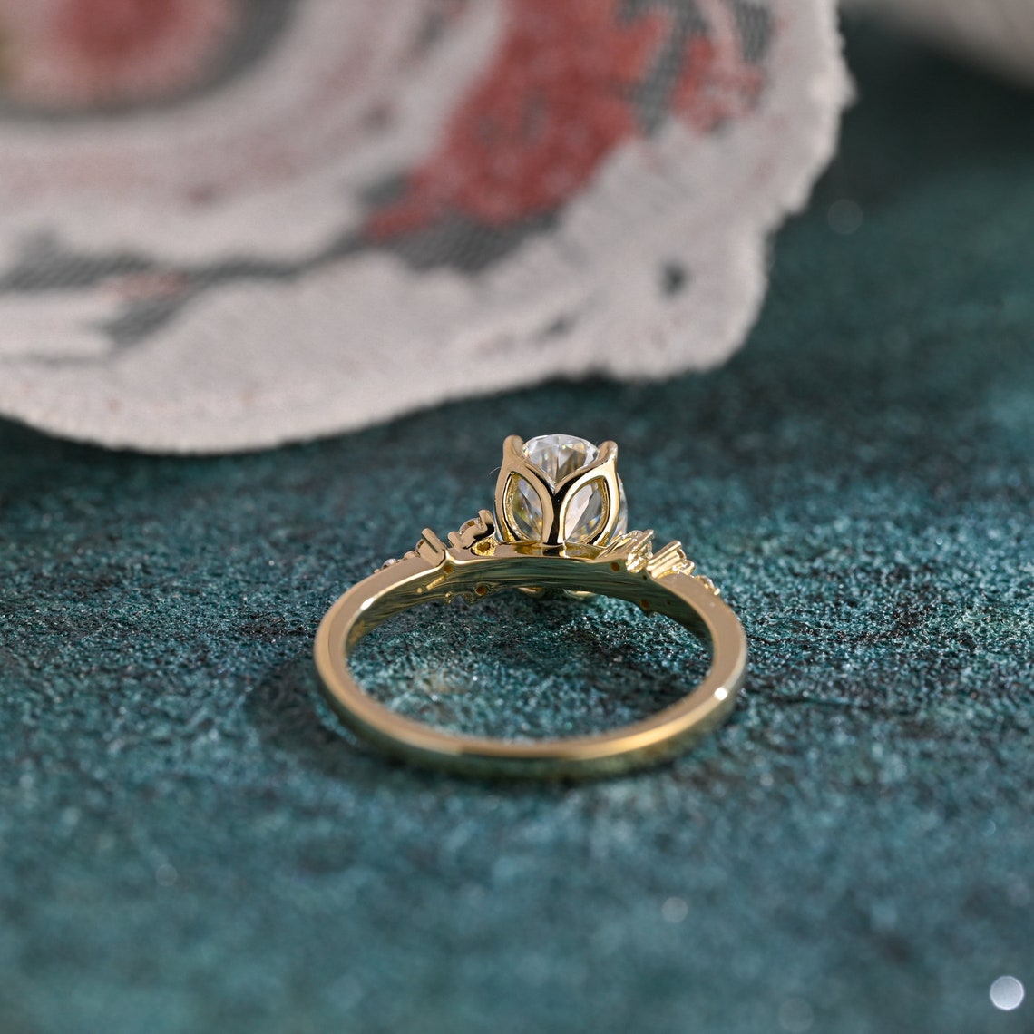 1.0-3.0 CT Oval Cut F/VS1 CVD Diamond Cluster Engagement Ring - Camila Brown