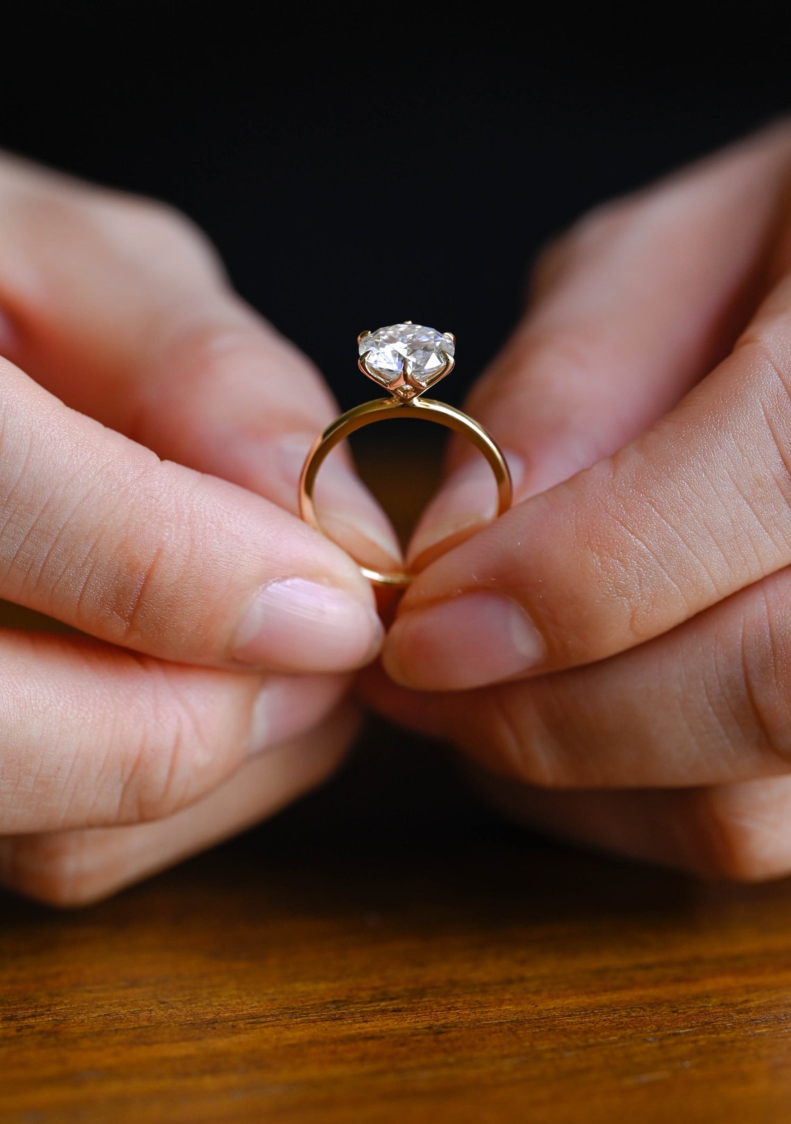 1.0-3.0 CT Round Cut F/VS1 CVD Diamond Solitaire Engagement Ring - Camila Brown