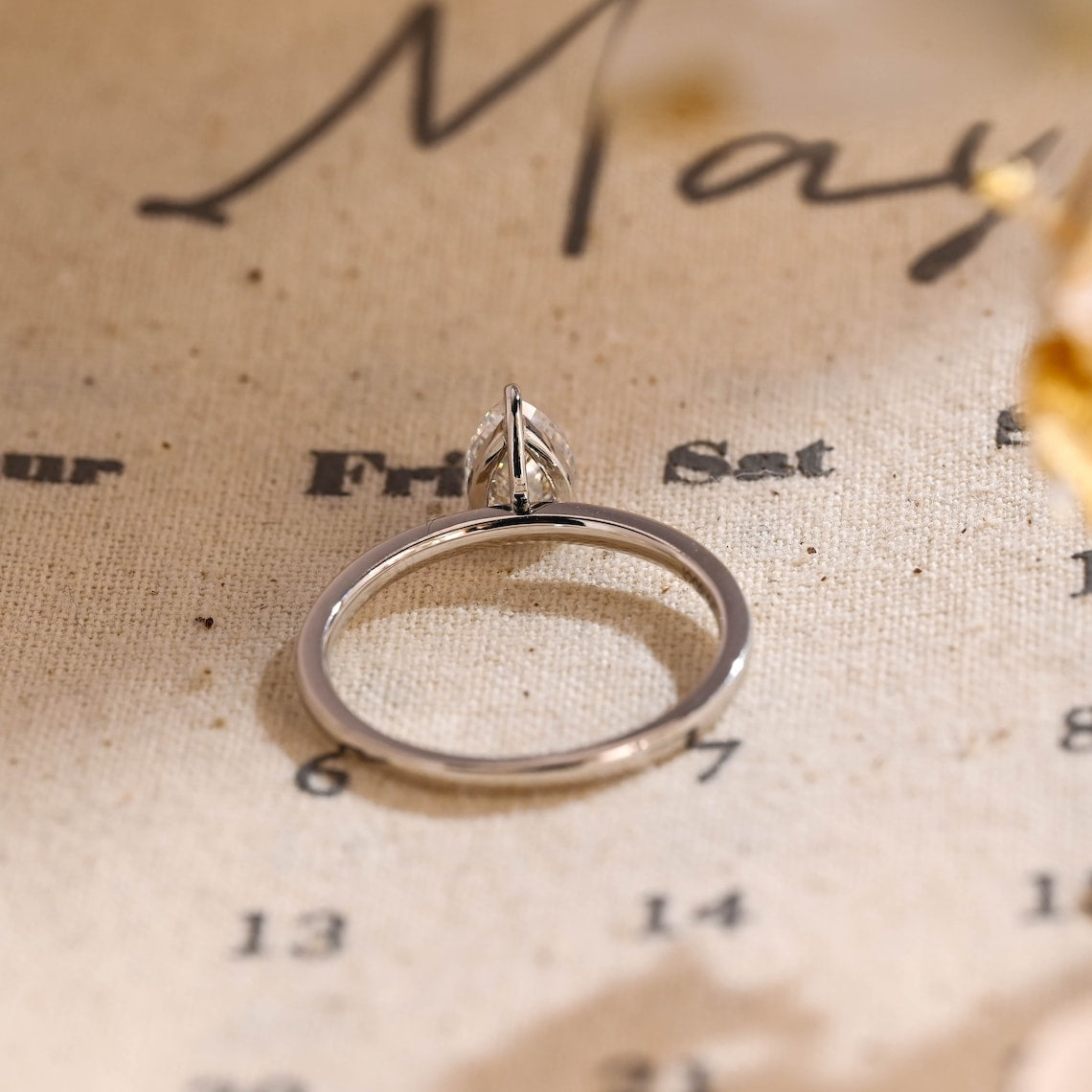 0.8 CT Pear Cut F/VS1 CVD Diamond Solitaire Engagement Ring - Camila Brown