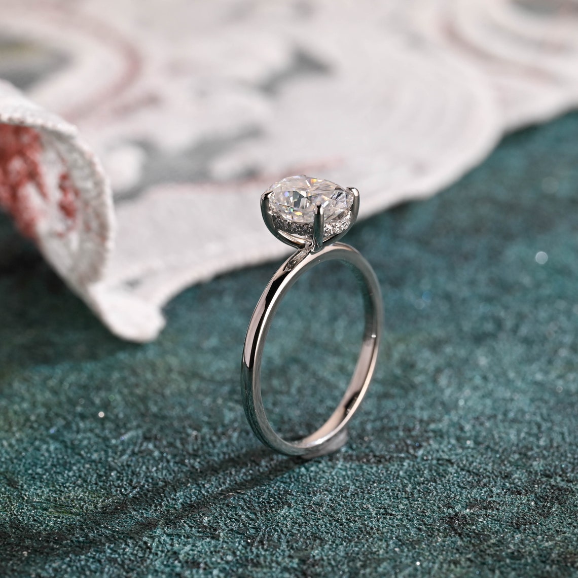 1.0-3.0 CT Oval Cut F/VS1 CVD Diamond Solitaire Engagement Ring - Camila Brown