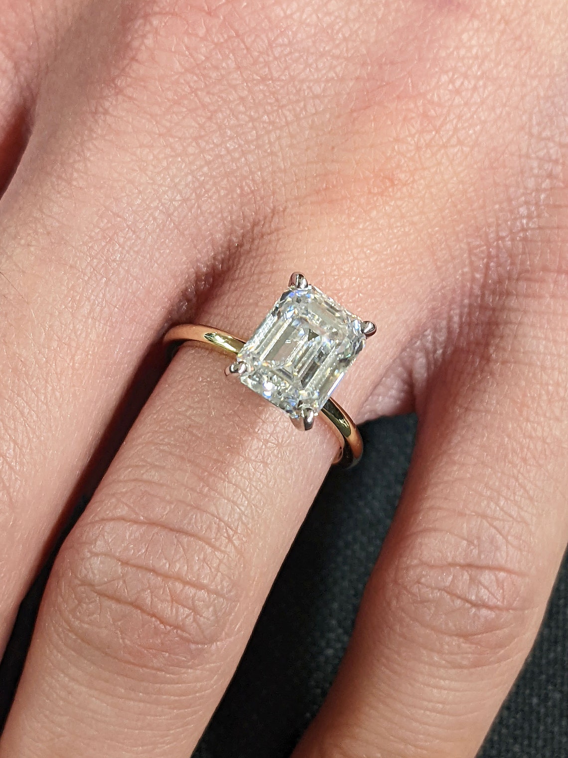1.50 - 3.50 CT Emerald F/VS1 CVD Diamond Solitaire Engagement Ring - Camila Brown
