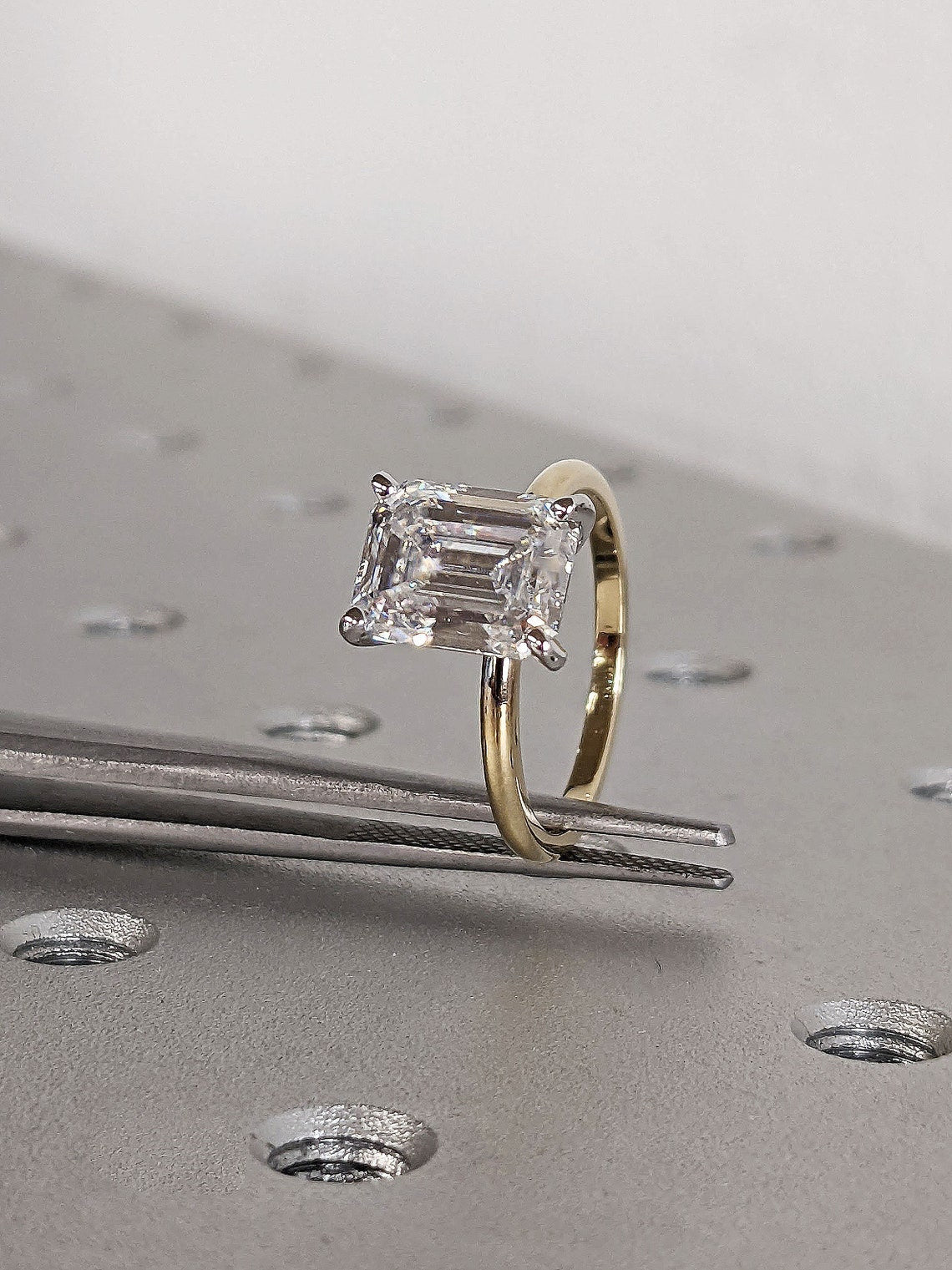 1.50 - 3.50 CT Emerald F/VS1 CVD Diamond Solitaire Engagement Ring - Camila Brown