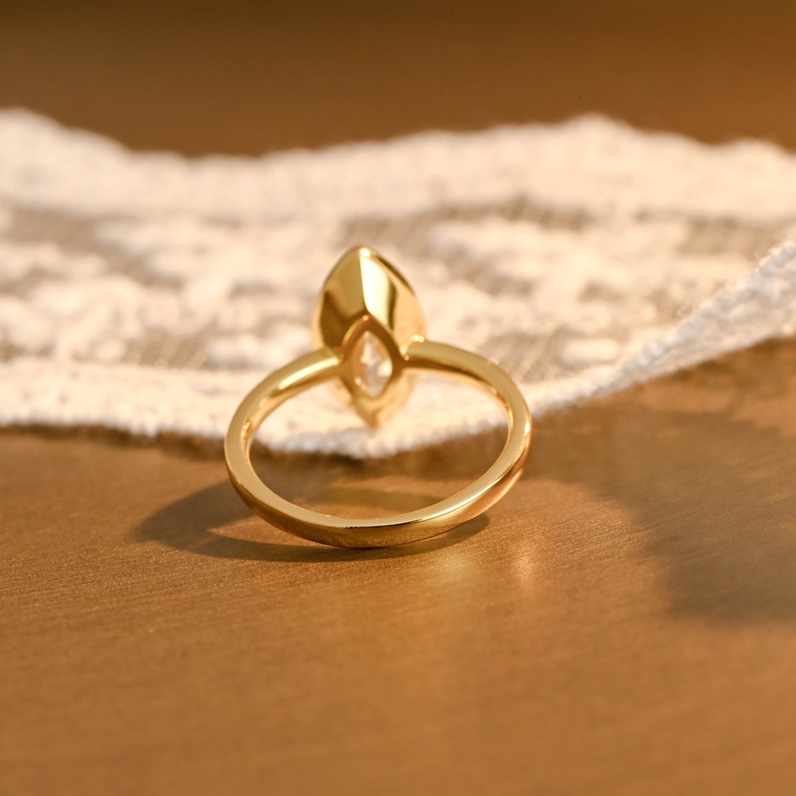 1.0 - 3.0 CT Marquise F/VS1 CVD Diamond Bezel Solitaire Engagement Ring - Camila Brown