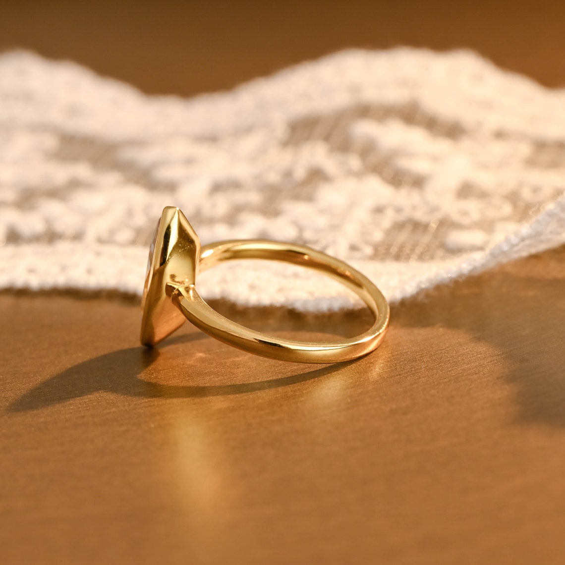 1.0 - 3.0 CT Marquise F/VS1 CVD Diamond Bezel Solitaire Engagement Ring - Camila Brown