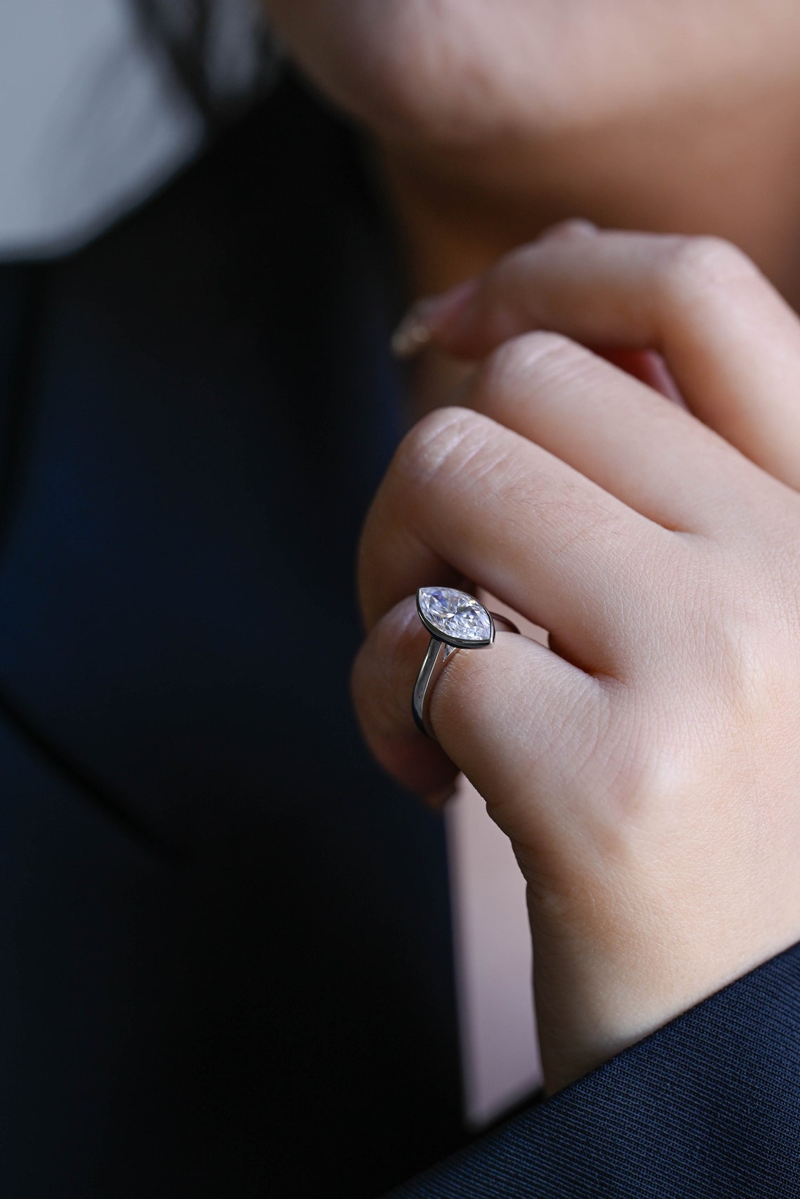 1.0-3.0 CT Oval Cut F/VS1 CVD Diamond Cluster Engagement Ring - Camila Brown