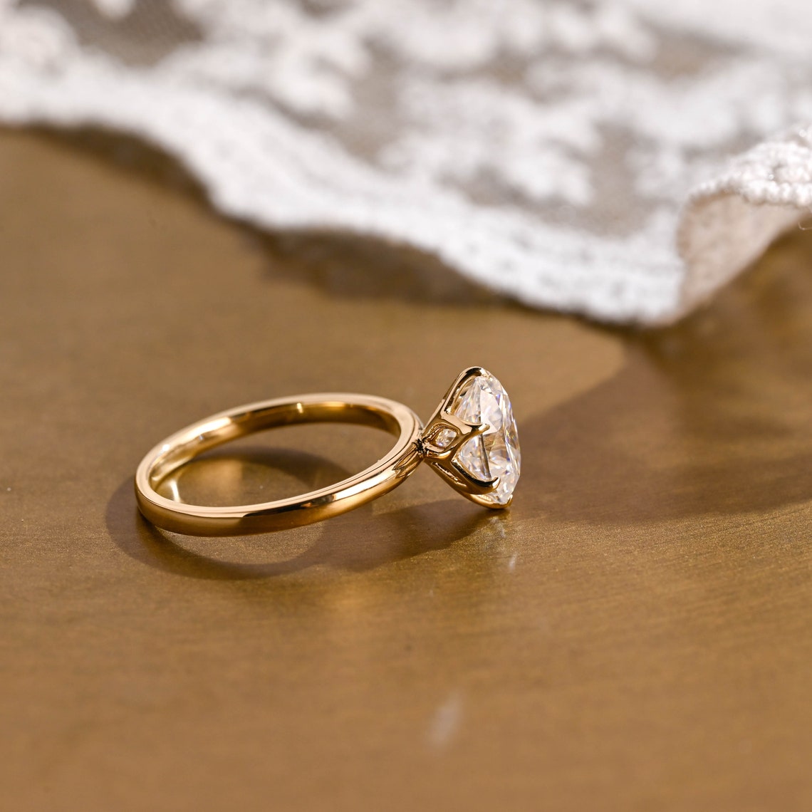 1.0 - 3.0 CT Oval F/VS1 CVD Diamond Solitaire Engagement Ring - Camila Brown