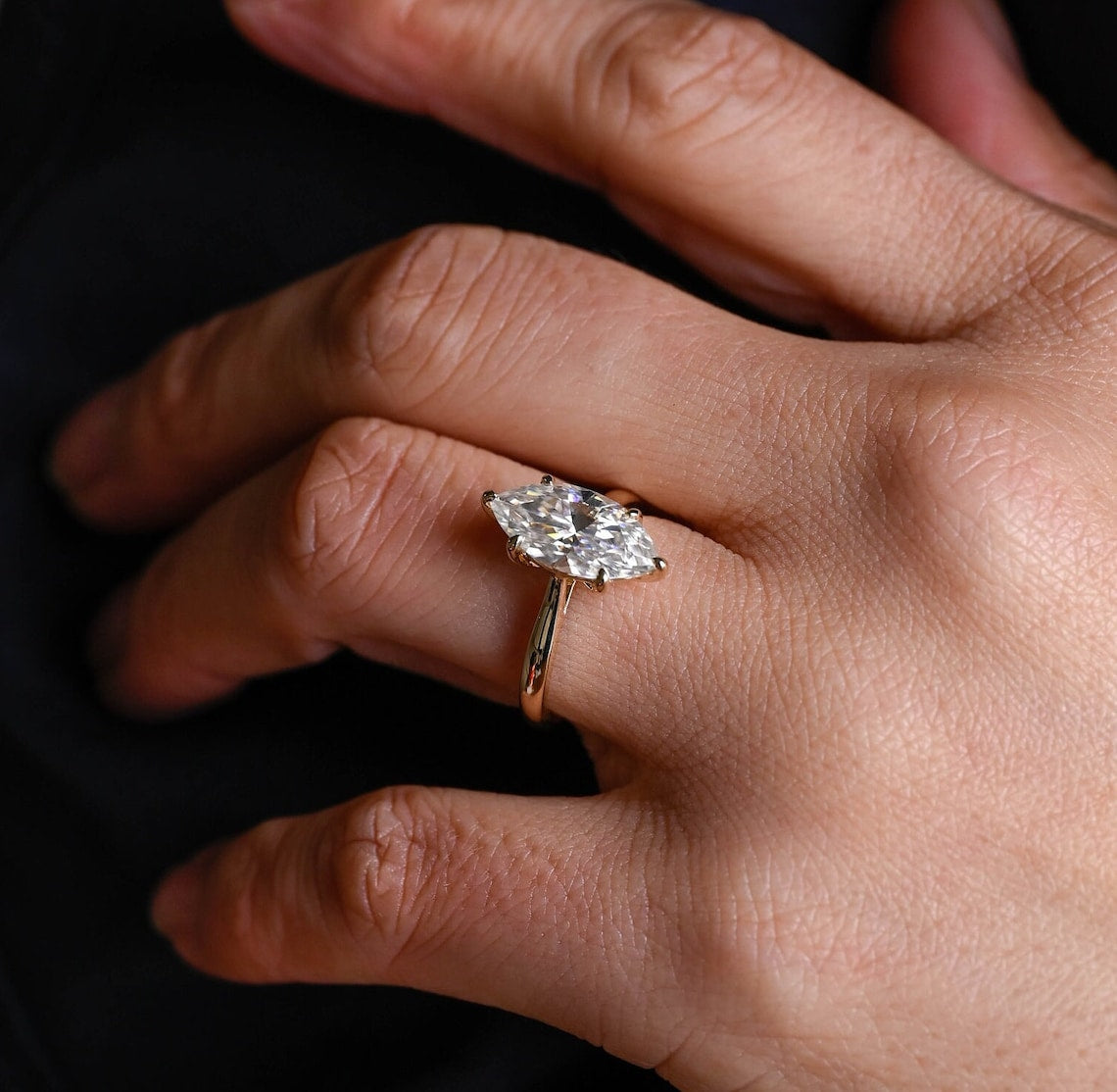 1.0 - 3.0 CT Marquise F/VS1 CVD Diamond Solitaire Engagement Ring - Camila Brown