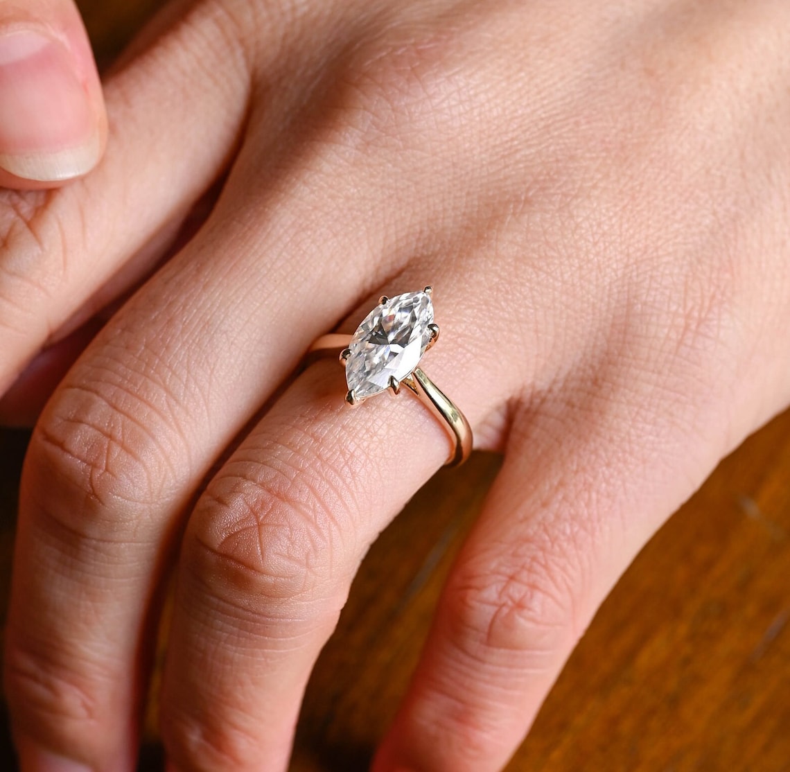 1.0 - 3.0 CT Marquise F/VS1 CVD Diamond Solitaire Engagement Ring - Camila Brown