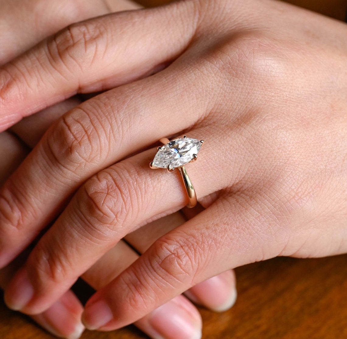 1.0 - 3.0 CT Marquise F/VS1 CVD Diamond Solitaire Engagement Ring - Camila Brown