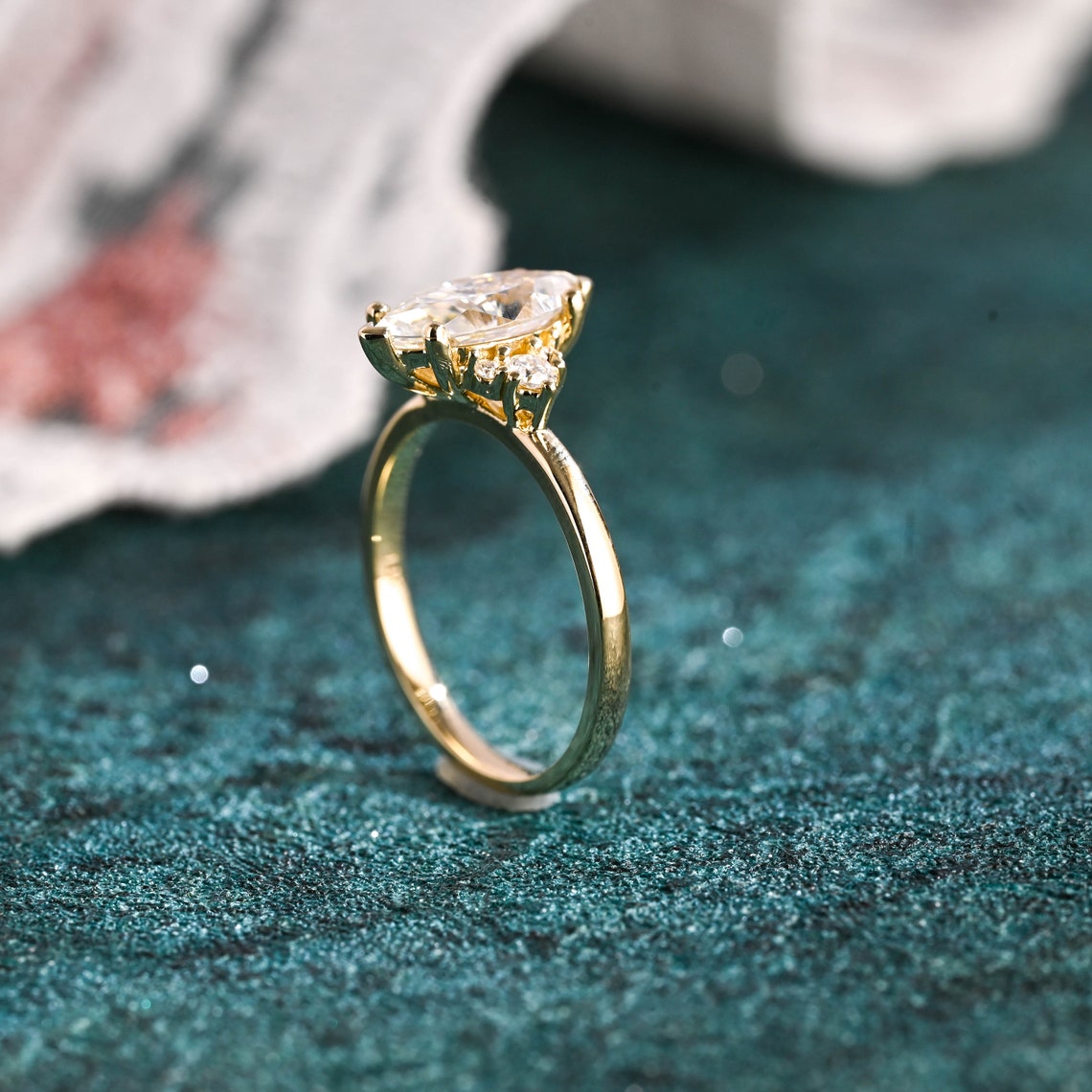 1.0-3.0 CT Marquise F/VS1 CVD Diamond Cluster Engagement Ring - Camila Brown