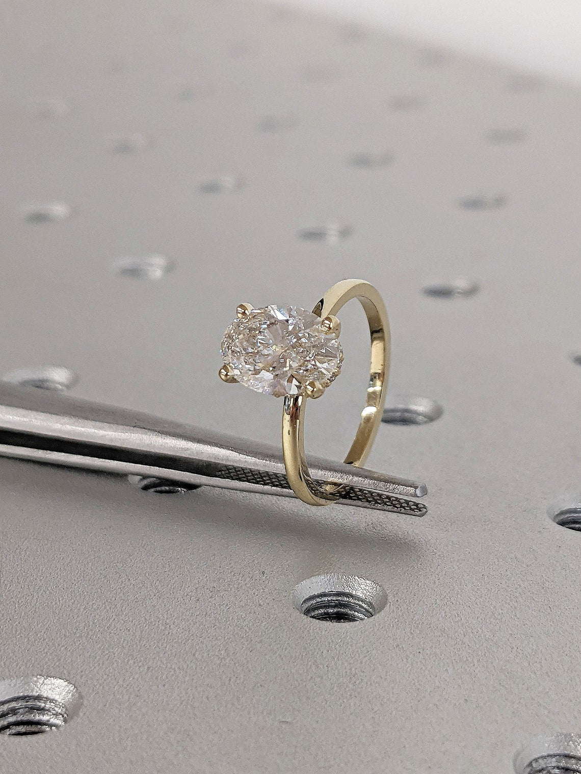 1.50 CT Oval F/VS1 CVD Diamond Solitaire Engagement Ring - Camila Brown