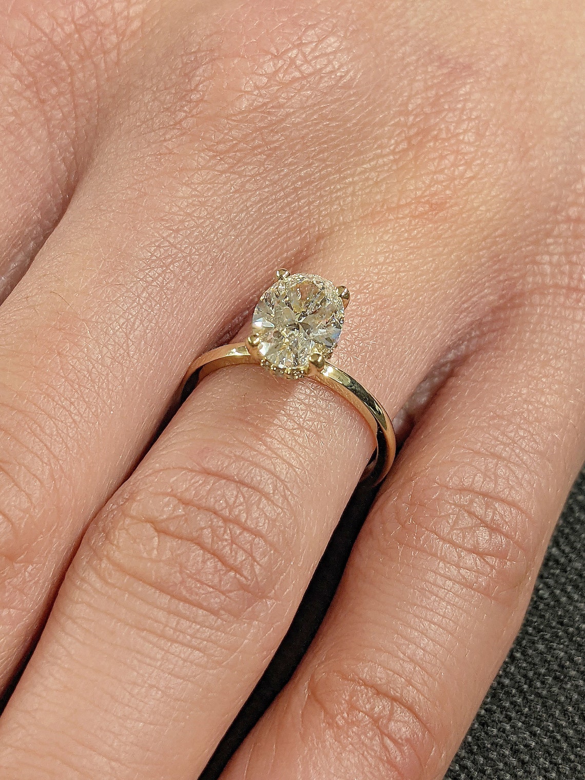 1.50 CT Oval F/VS1 CVD Diamond Solitaire Engagement Ring - Camila Brown