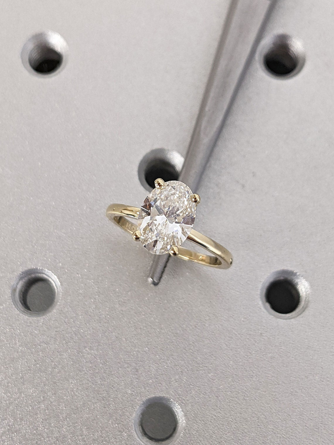 1.50 CT Oval F/VS1 CVD Diamond Solitaire Engagement Ring - Camila Brown