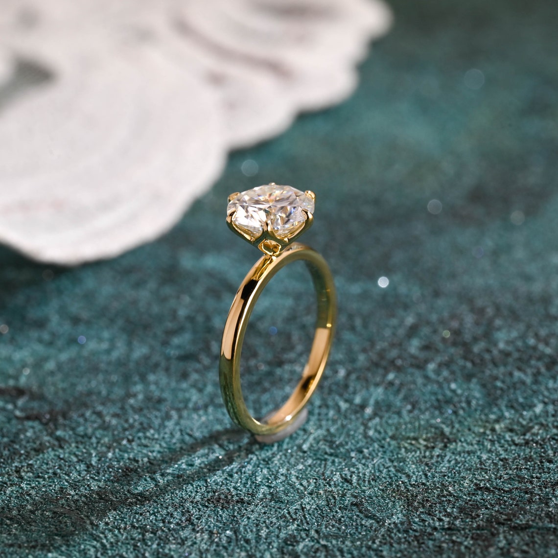 1.0-3.0 CT Round Cut F/VS1 CVD Diamond Solitaire Engagement Ring - Camila Brown