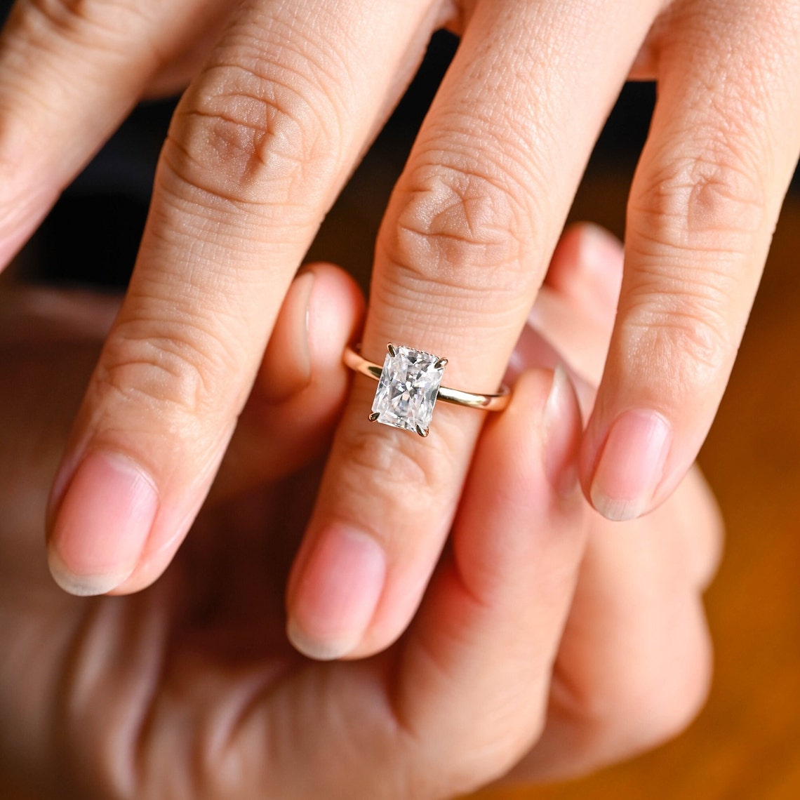 1.0-3.0 CT Radiant Cut F/VS1 CVD Diamond Solitaire Engagement Ring - Camila Brown