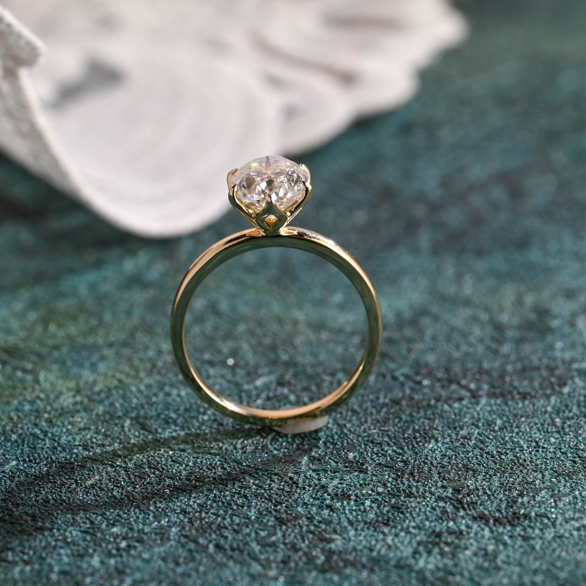 1.0-3.0 CT Oval Cut F/VS1 CVD Diamond Solitaire Engagement Ring - Camila Brown