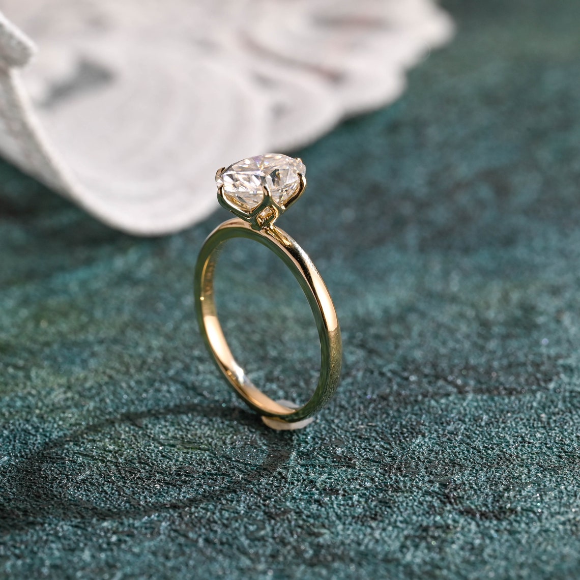 1.0-3.0 CT Oval Cut F/VS1 CVD Diamond Solitaire Engagement Ring - Camila Brown
