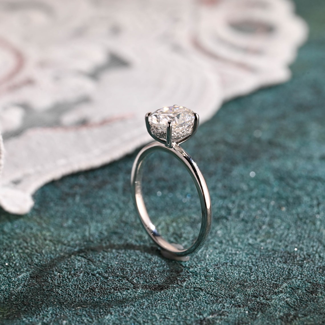 1.0-3.0 CT Oval Cut F/VS1 CVD Diamond Solitaire Engagement Ring - Camila Brown