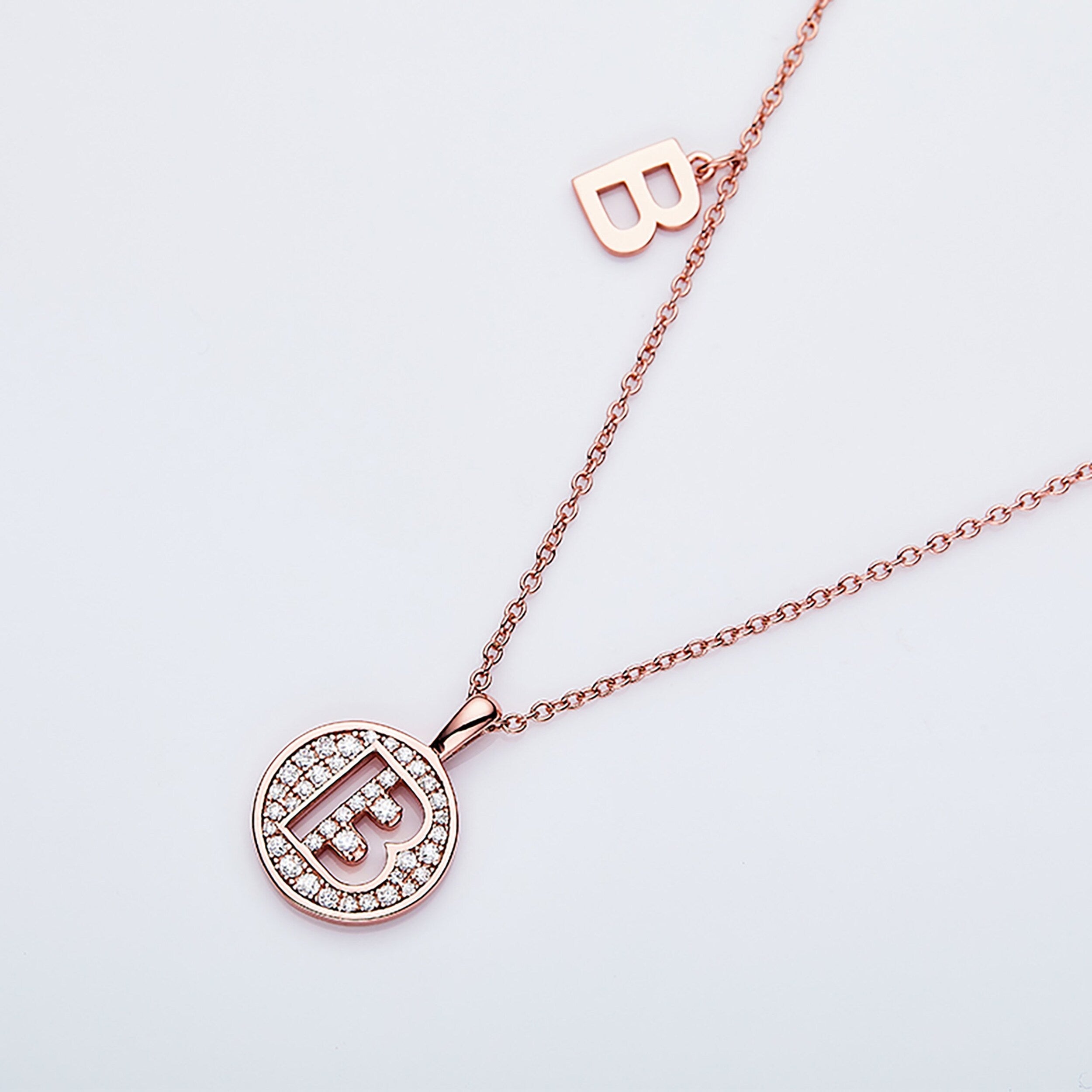 Customized "B" Letter Moissanite Diamond Necklace - Camila Brown