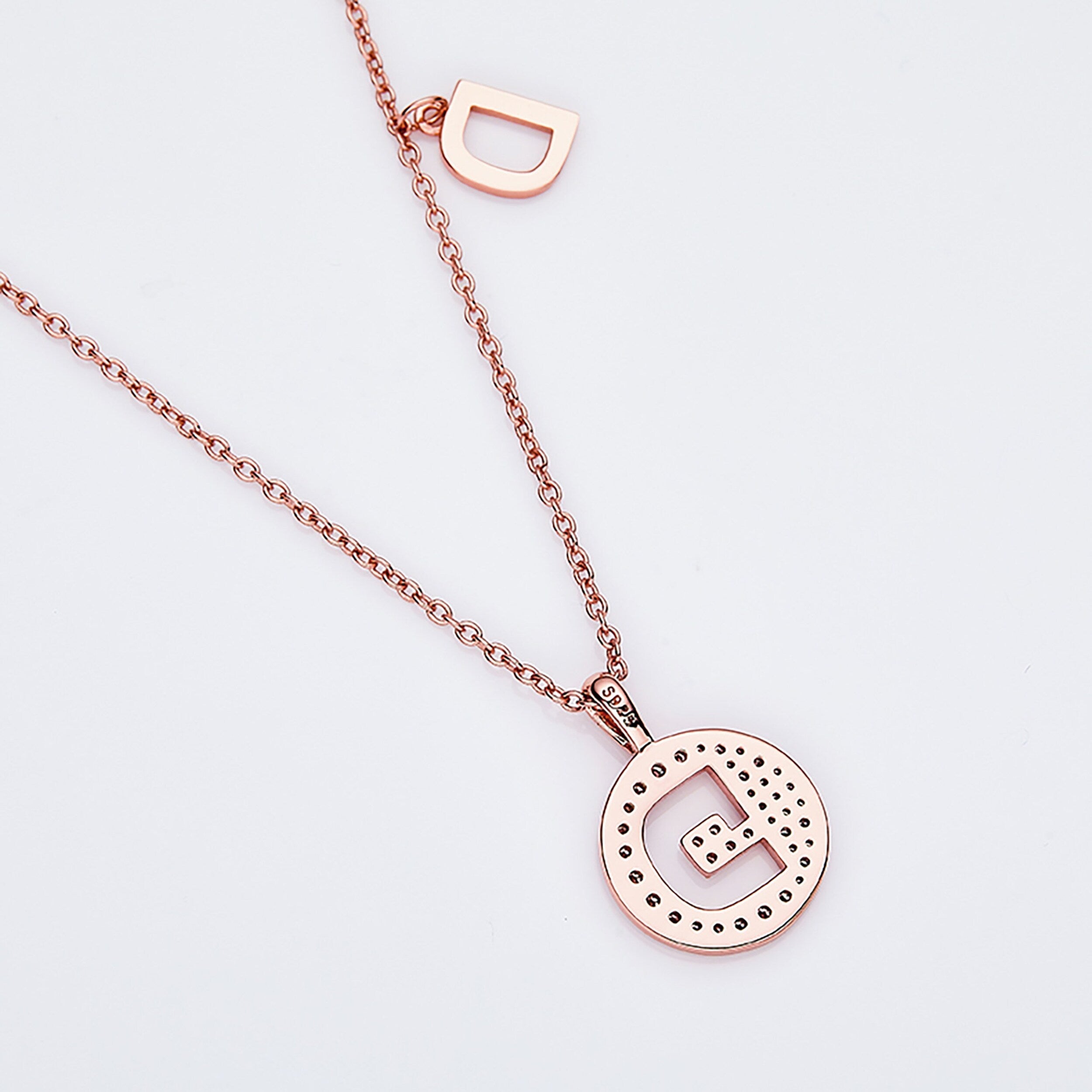 Customized "D" Letter Moissanite Diamond Necklace - Camila Brown