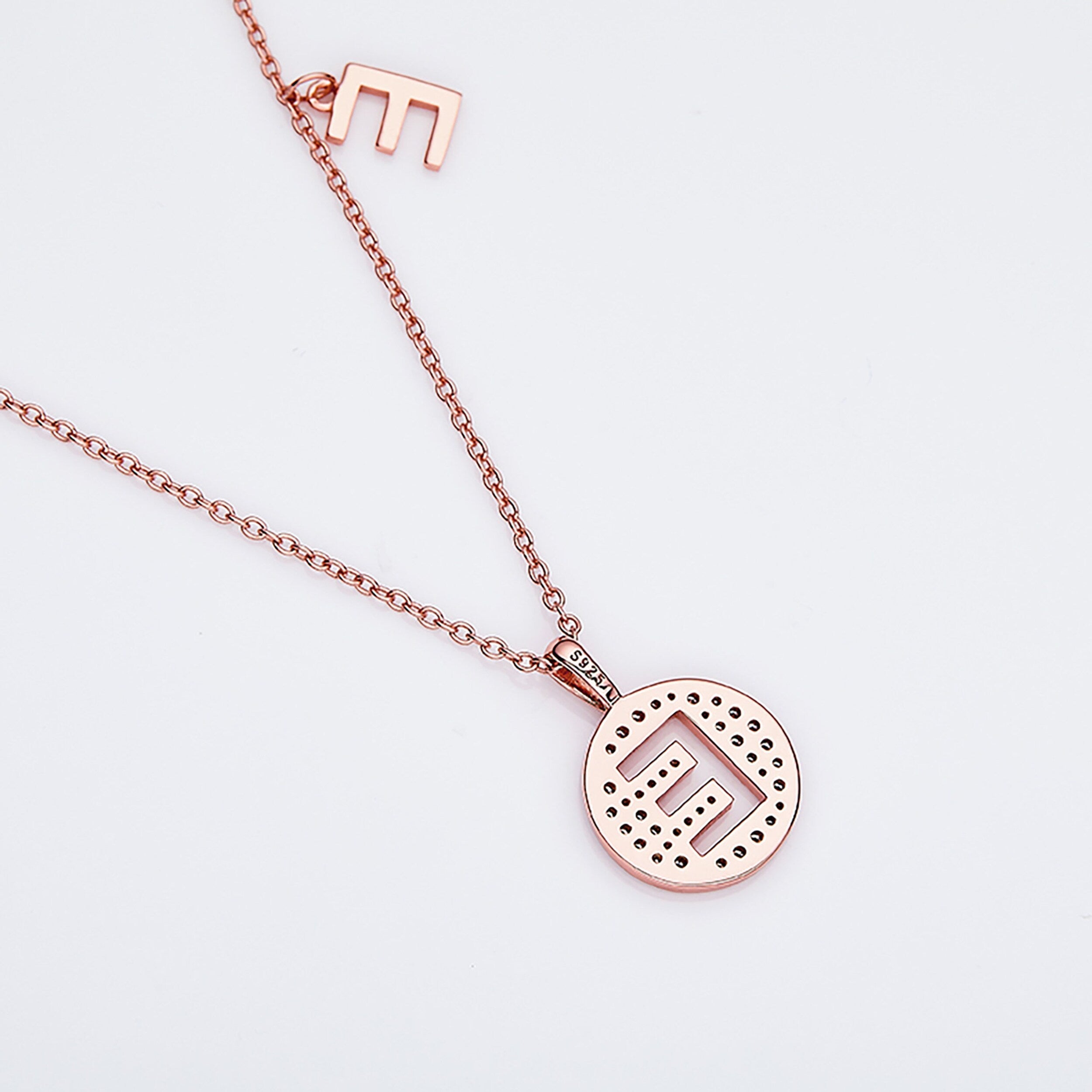 Customized "E" Letter Moissanite Diamond Necklace - Camila Brown