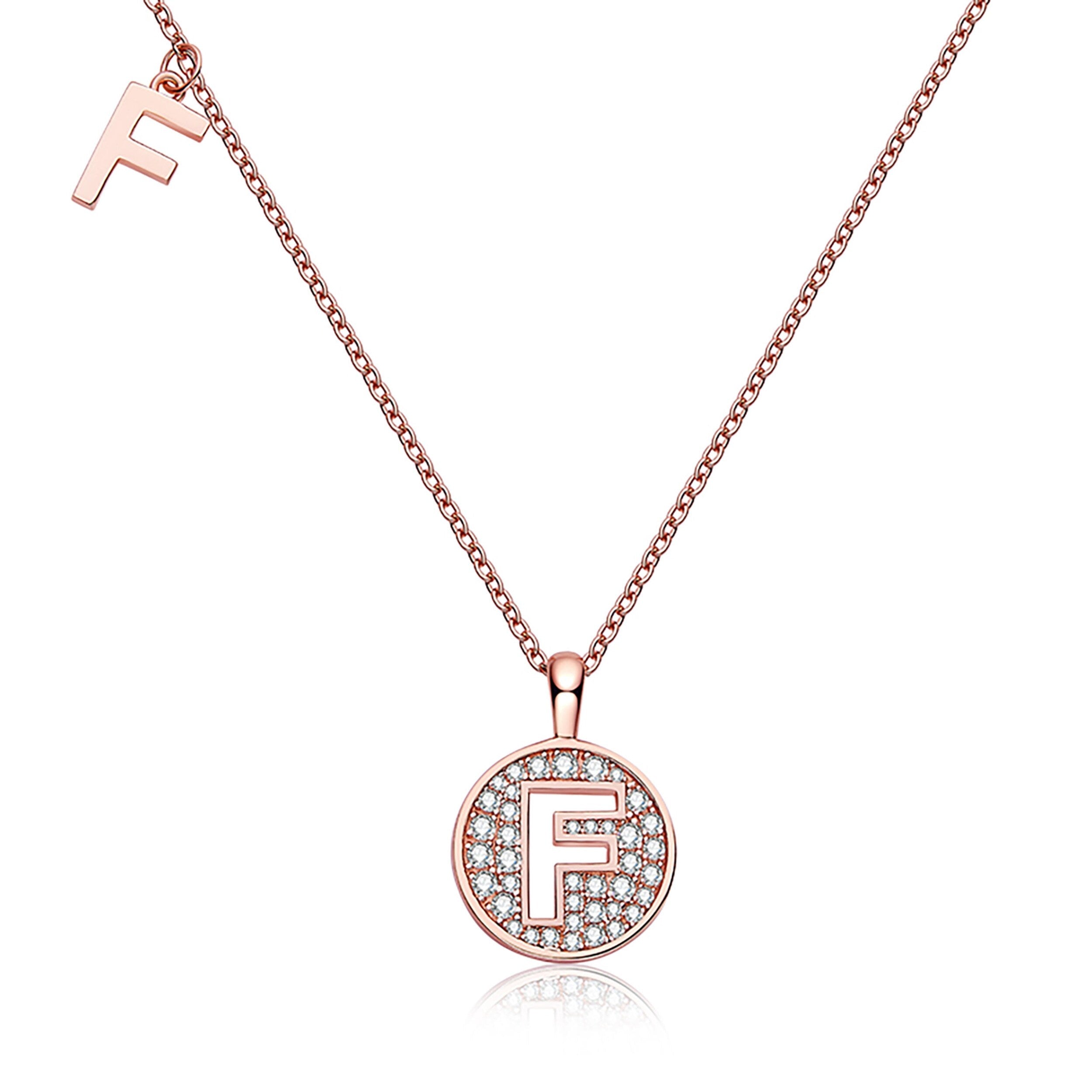 Customized "F" Letter Moissanite Diamond Necklace - Camila Brown