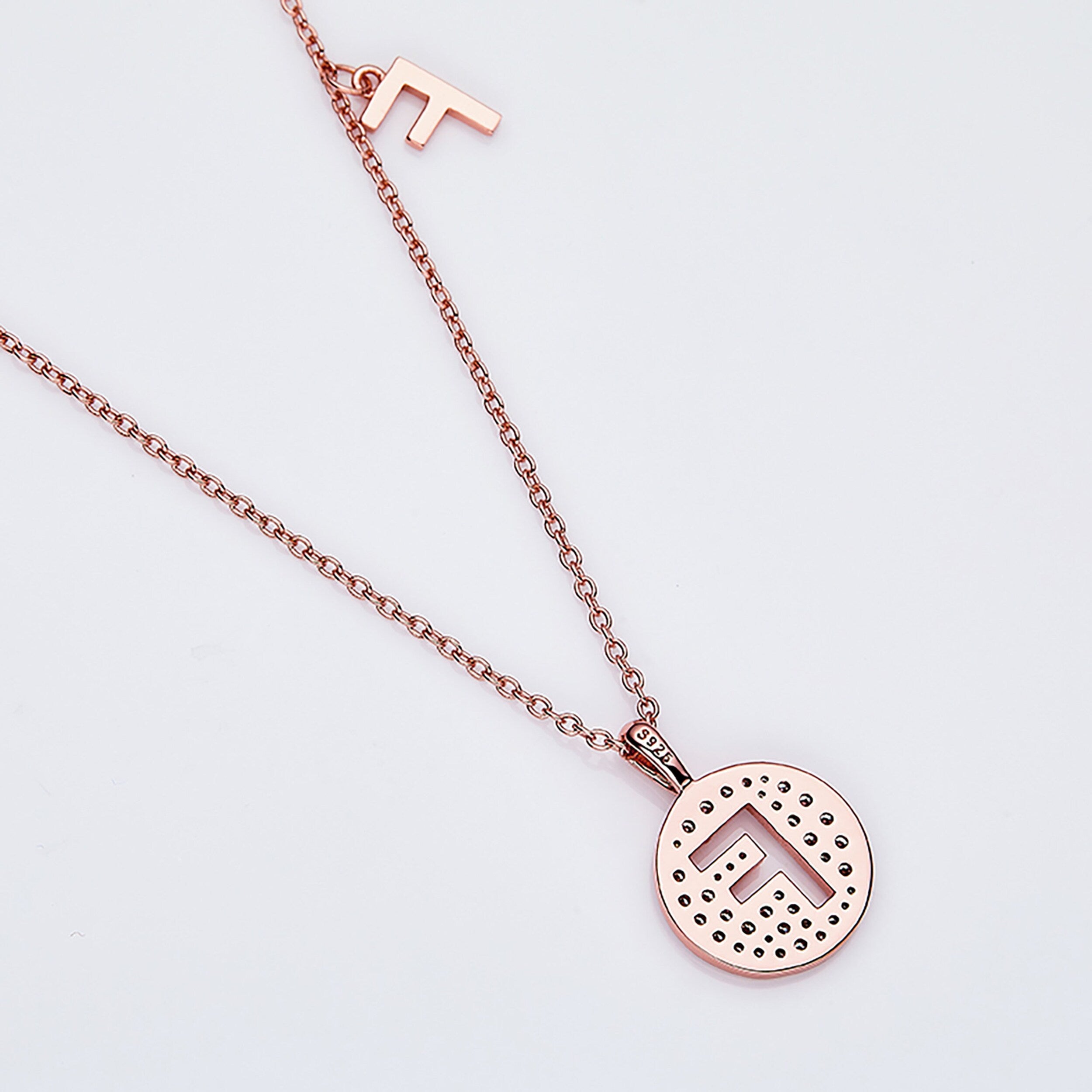 Customized "F" Letter Moissanite Diamond Necklace - Camila Brown
