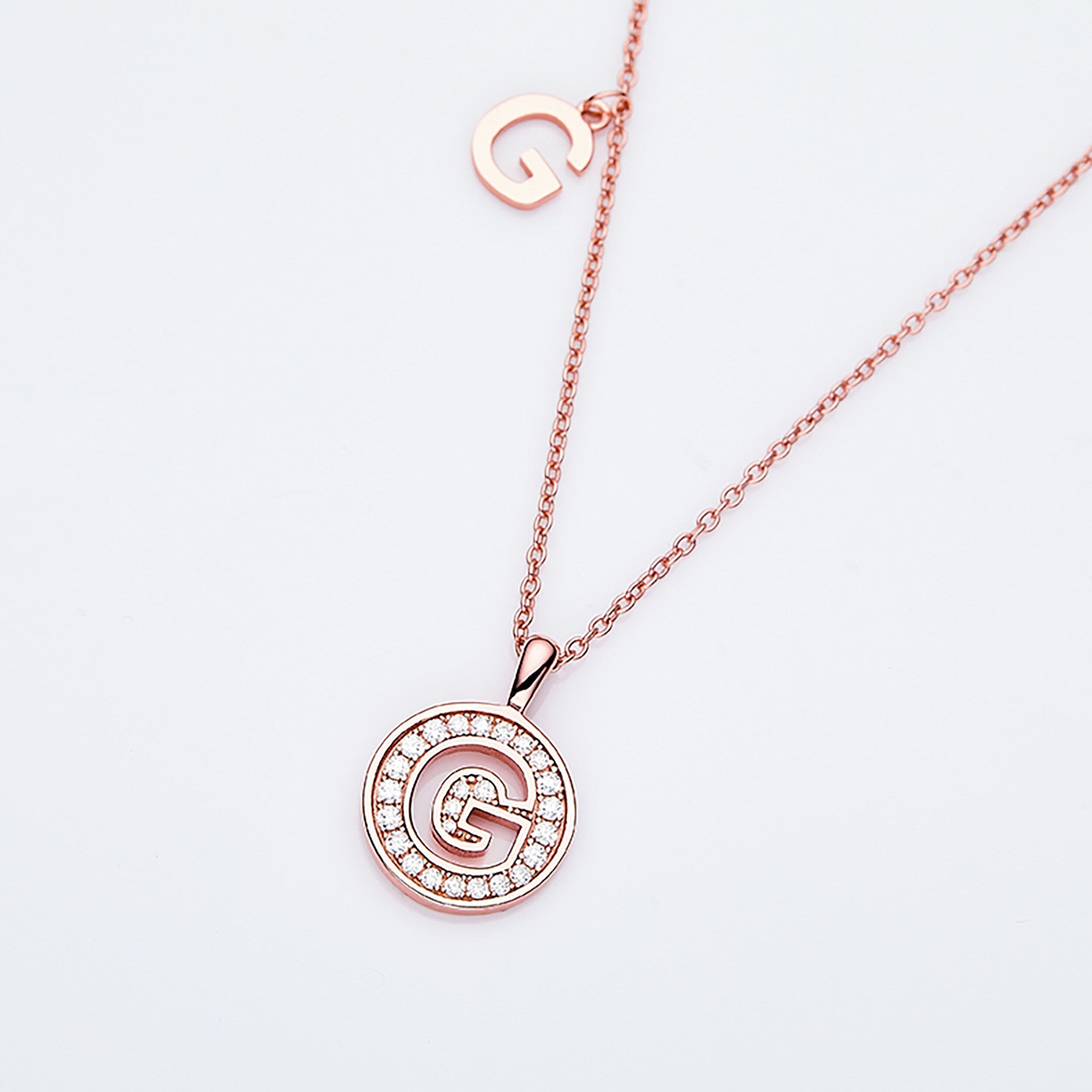 Customized "G" Letter Moissanite Diamond Necklace - Camila Brown