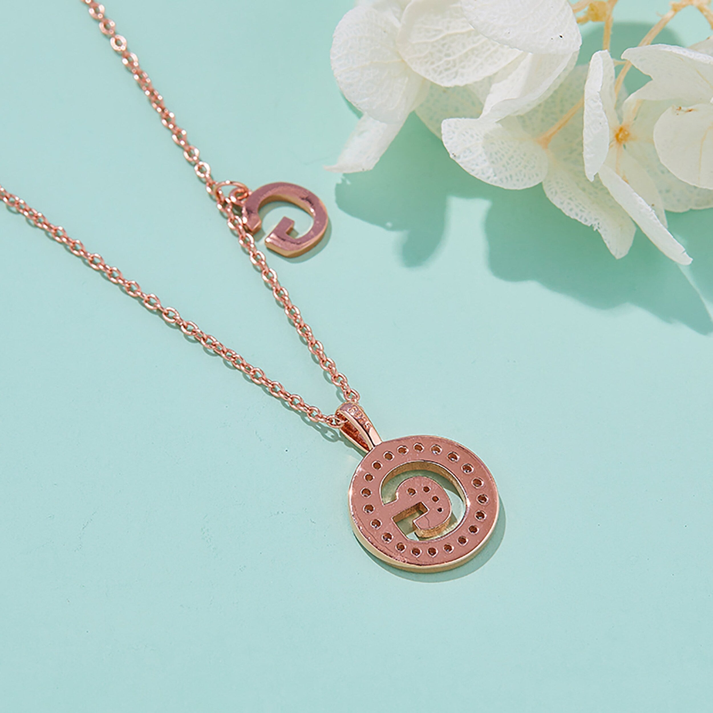 Customized "G" Letter Moissanite Diamond Necklace - Camila Brown