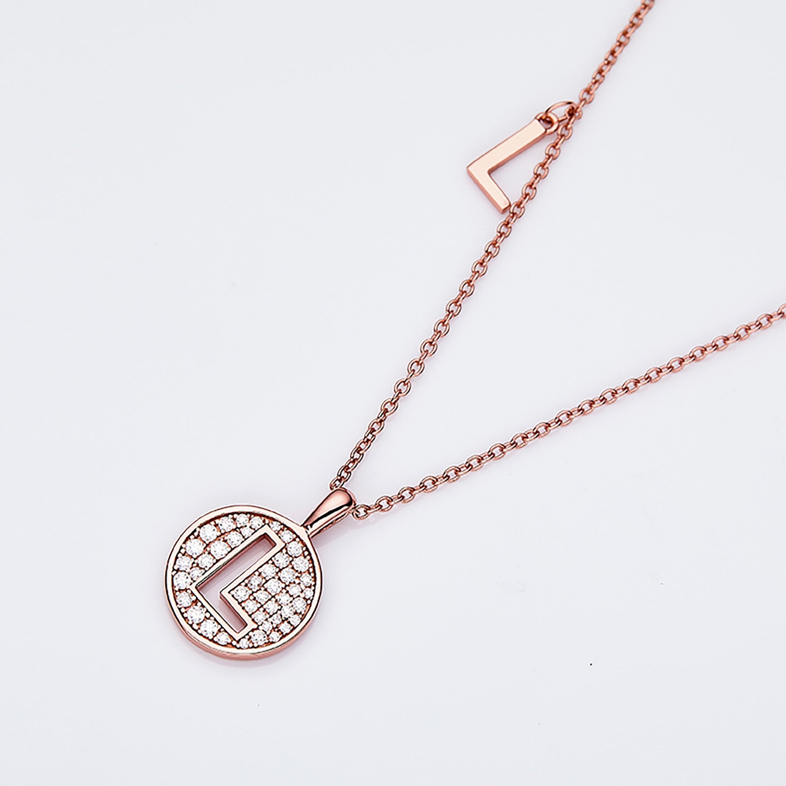 Customized "L" Letter Moissanite Diamond Necklace - Camila Brown