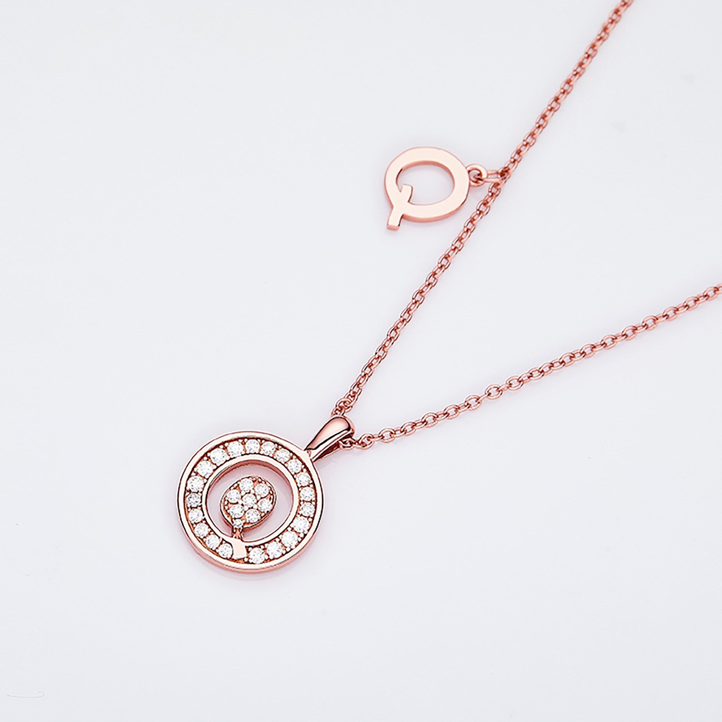 Customized "Q" Letter Moissanite Diamond Necklace - Camila Brown