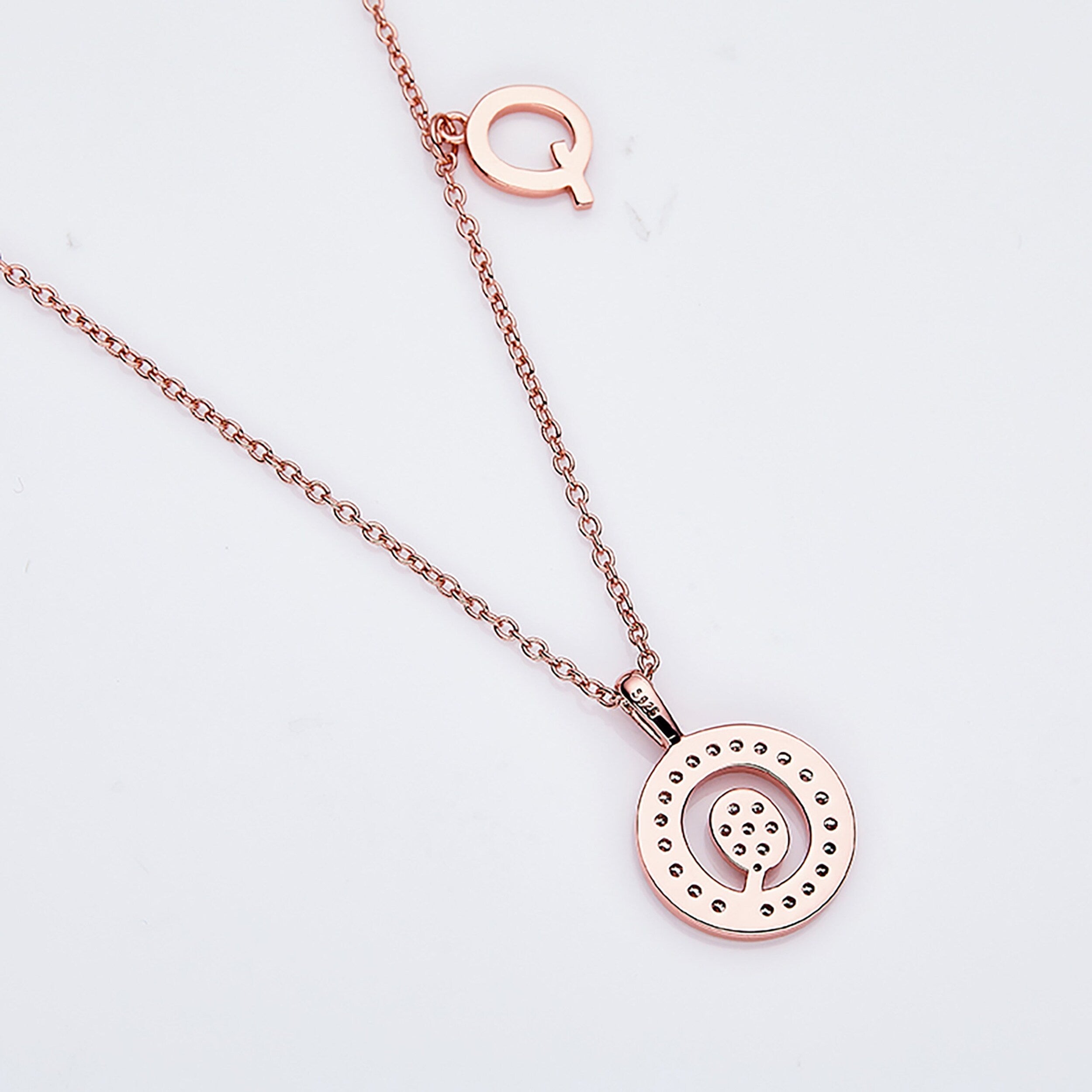 Customized "Q" Letter Moissanite Diamond Necklace - Camila Brown