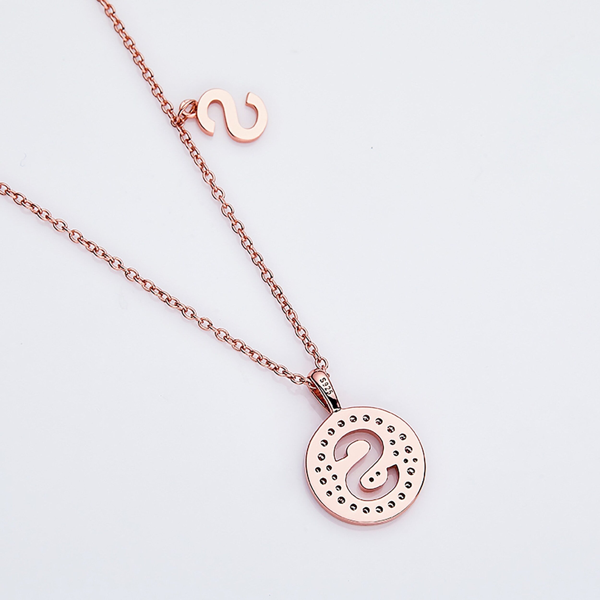 Customized "S" Letter Moissanite Diamond Necklace - Camila Brown