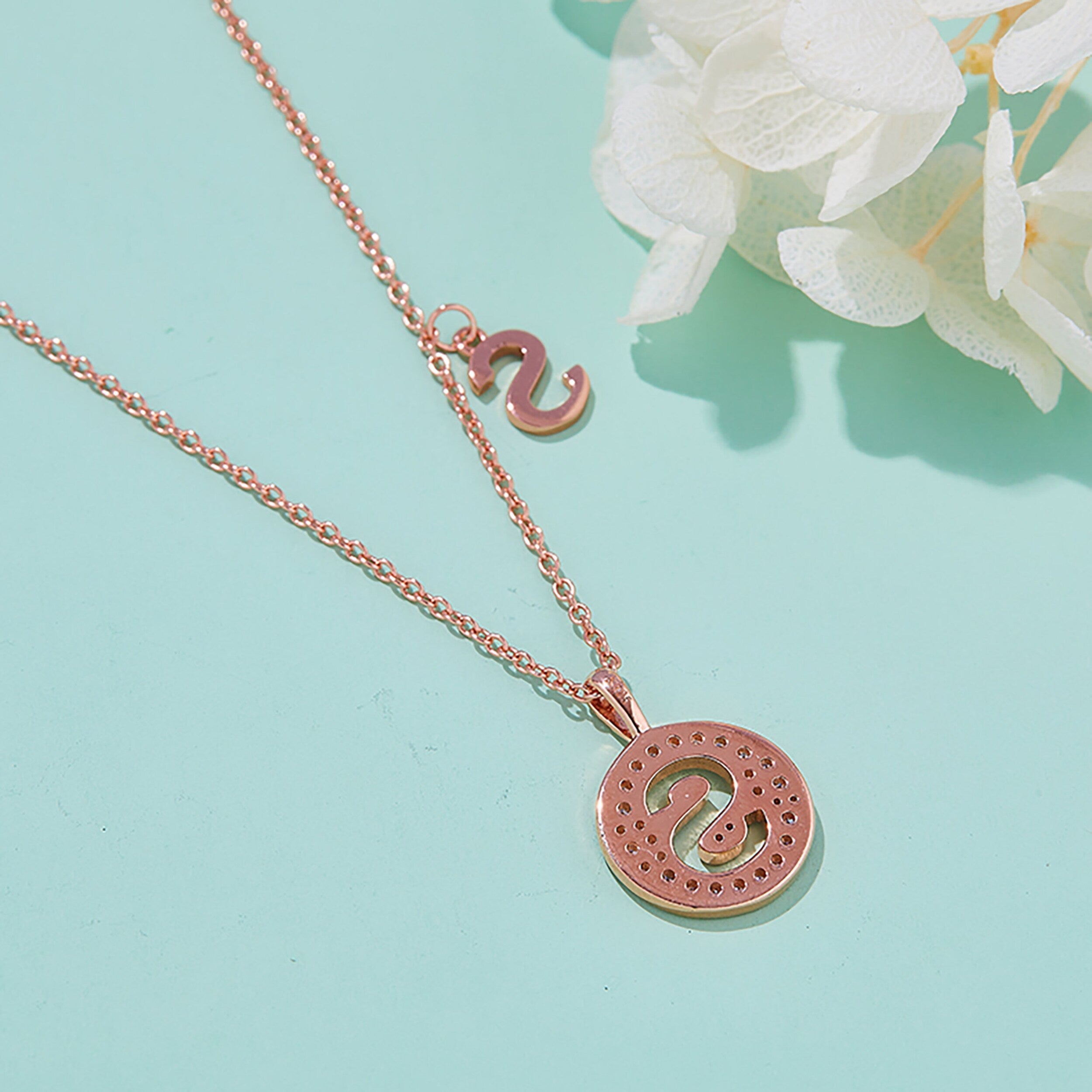 Customized "S" Letter Moissanite Diamond Necklace - Camila Brown
