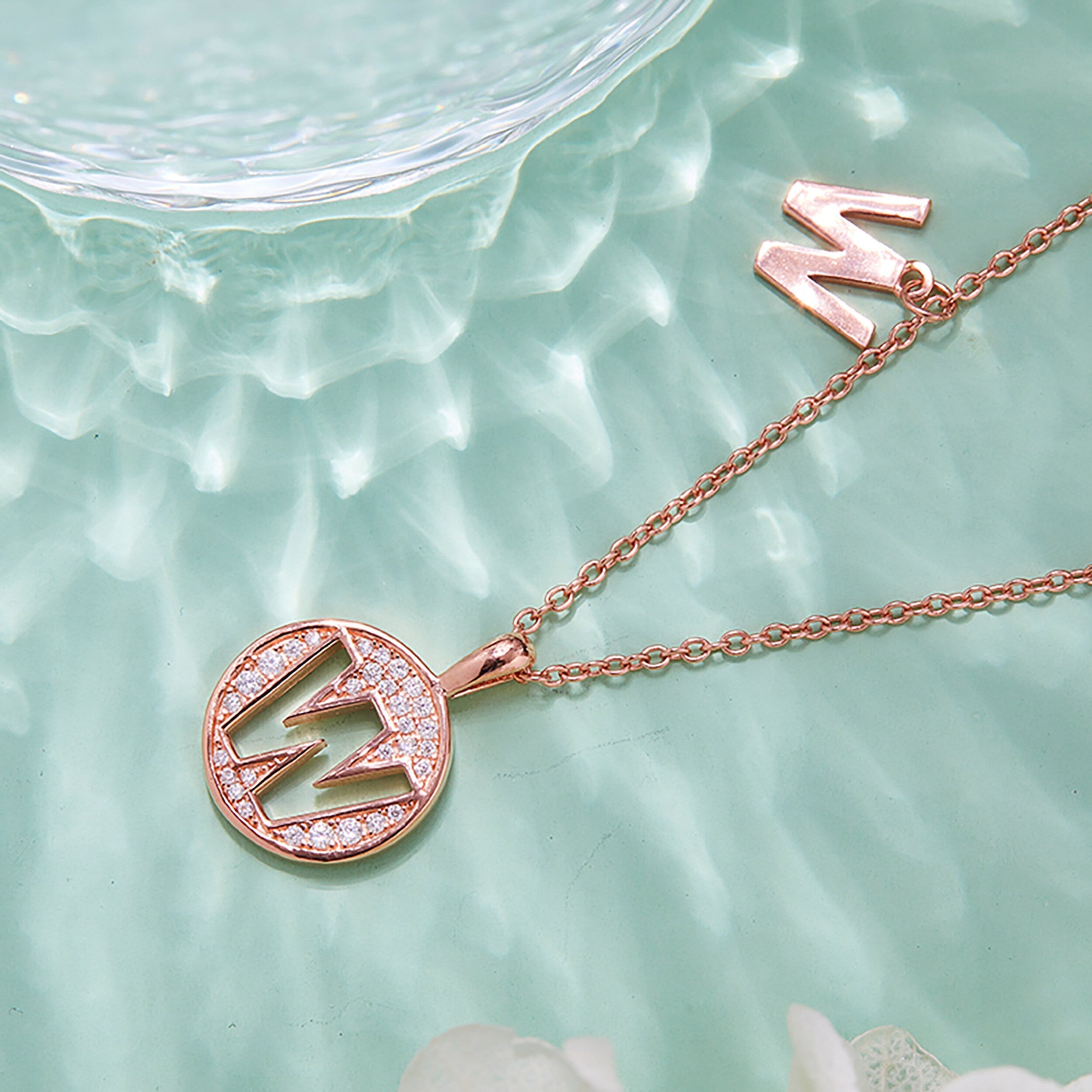 Customized "W" Letter Moissanite Diamond Necklace - Camila Brown