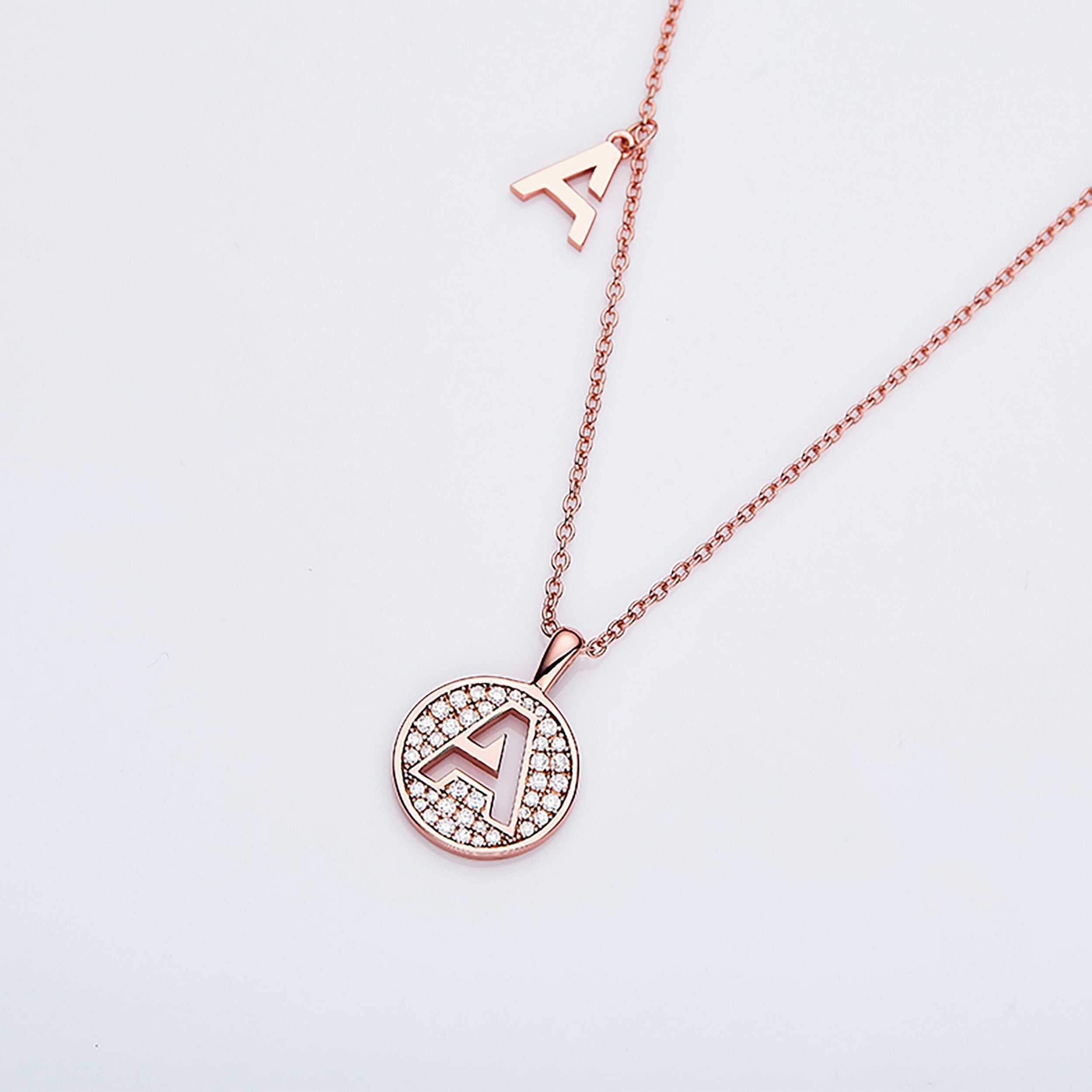 Customized "A" Letter Moissanite Diamond Necklace - Camila Brown