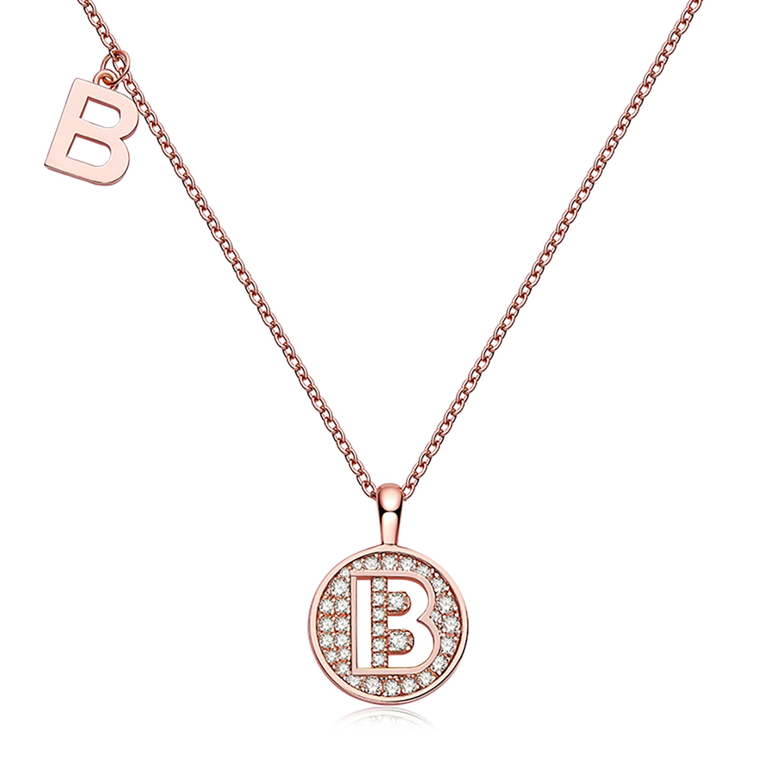 Customized "B" Letter Moissanite Diamond Necklace - Camila Brown
